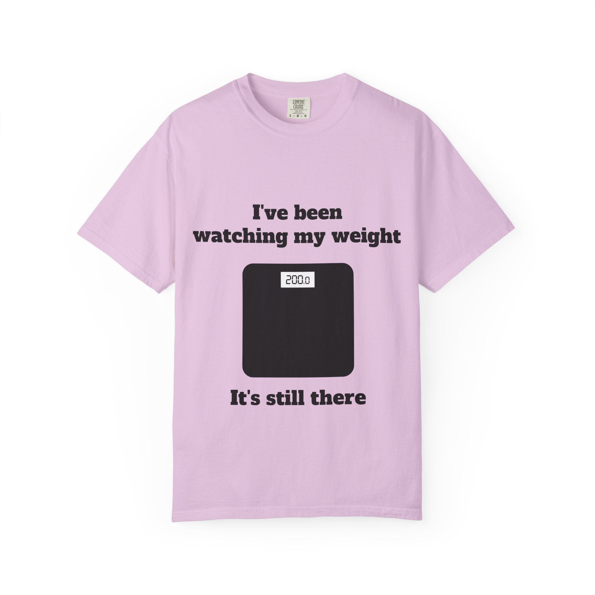 Orchid / Crew-Neck: ’I’ve Been Watching My Weight’ - Graphic Tee - T-Shirt