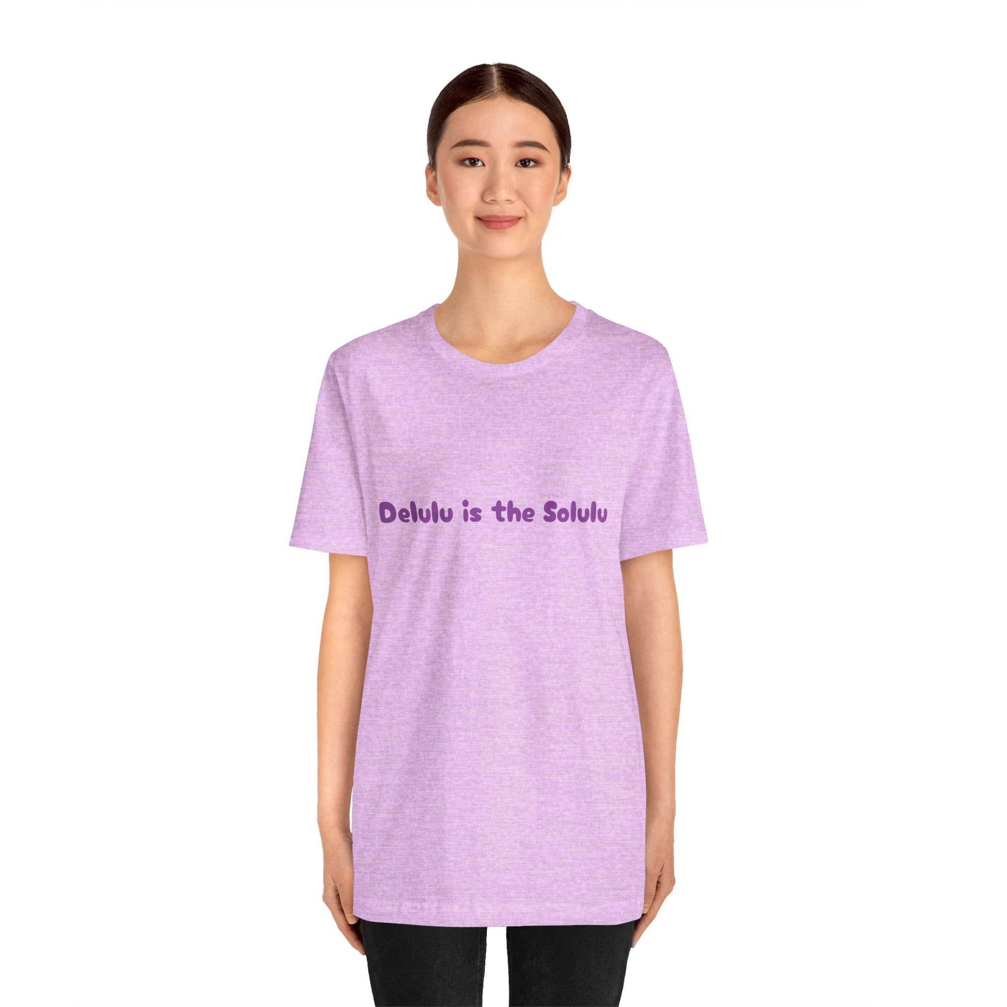 Heather Prism Lilac / Crew-Neck: Women’s ’Delulu is the Solulu’ - Tee - T-Shirt