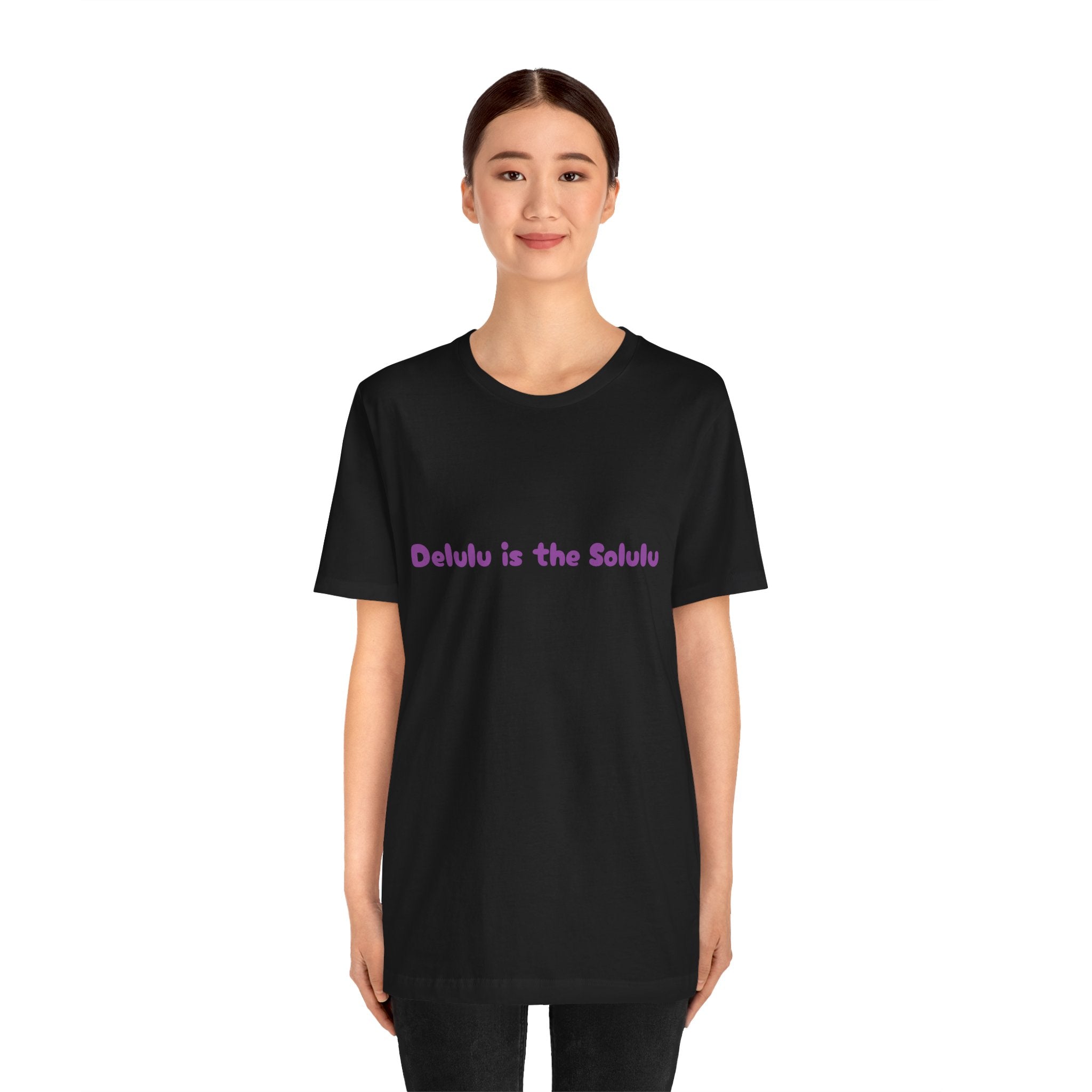 Black / Crew-Neck: Women’s ’Delulu is the Solulu’ - Tee - T-Shirt