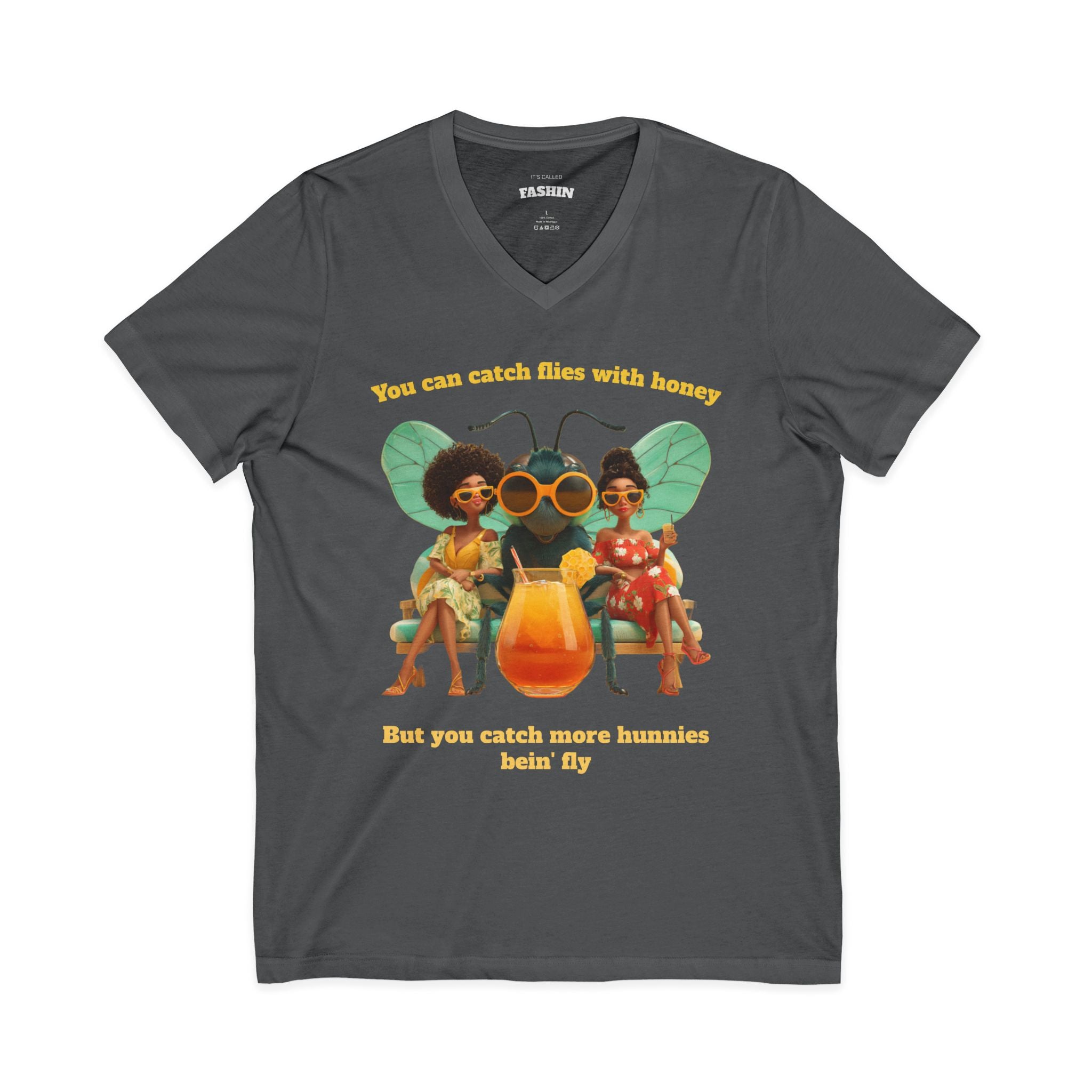 Catch More Hunnies - V-Neck Tee