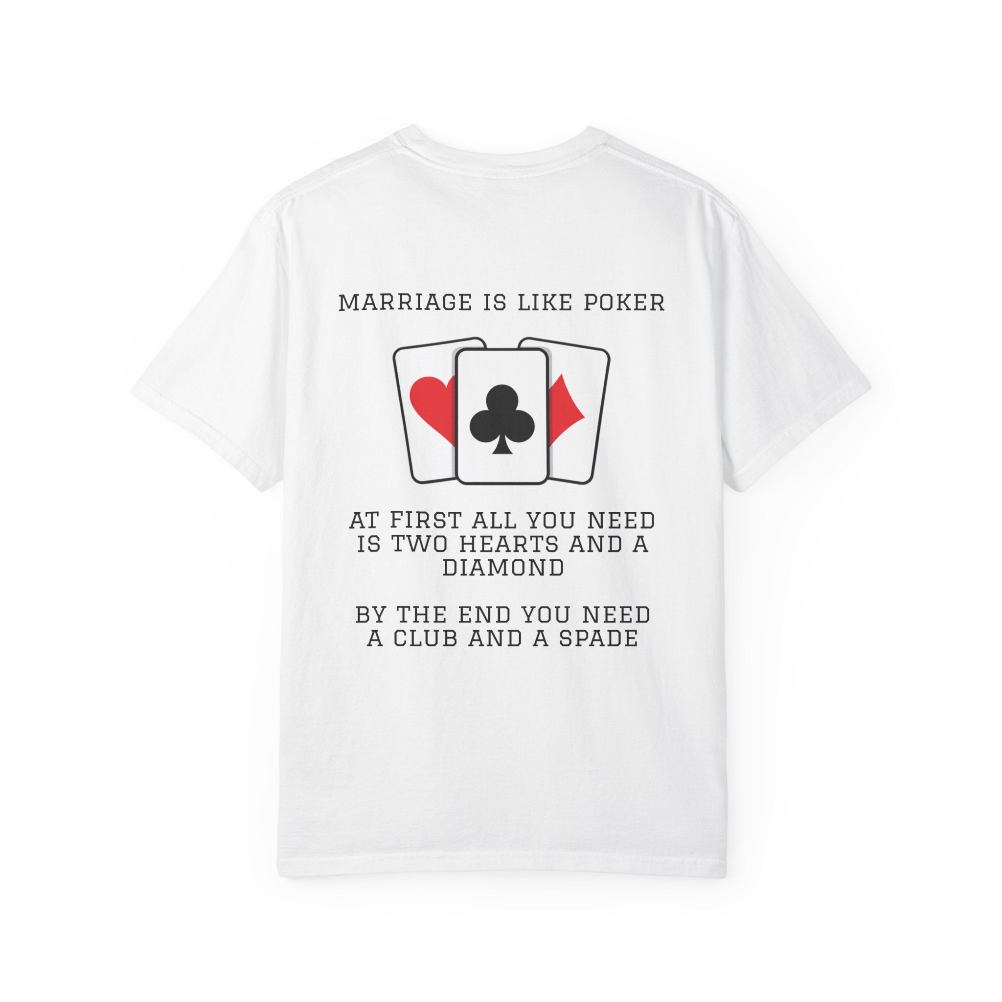 White / Crew-Neck: Marriage Humor ’Hot Hand’ - Graphic Tee - T-Shirt