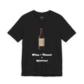 Black / Crew-Neck: ’Wine + Dinner = Winner’ - Graphic Tee - T-Shirt