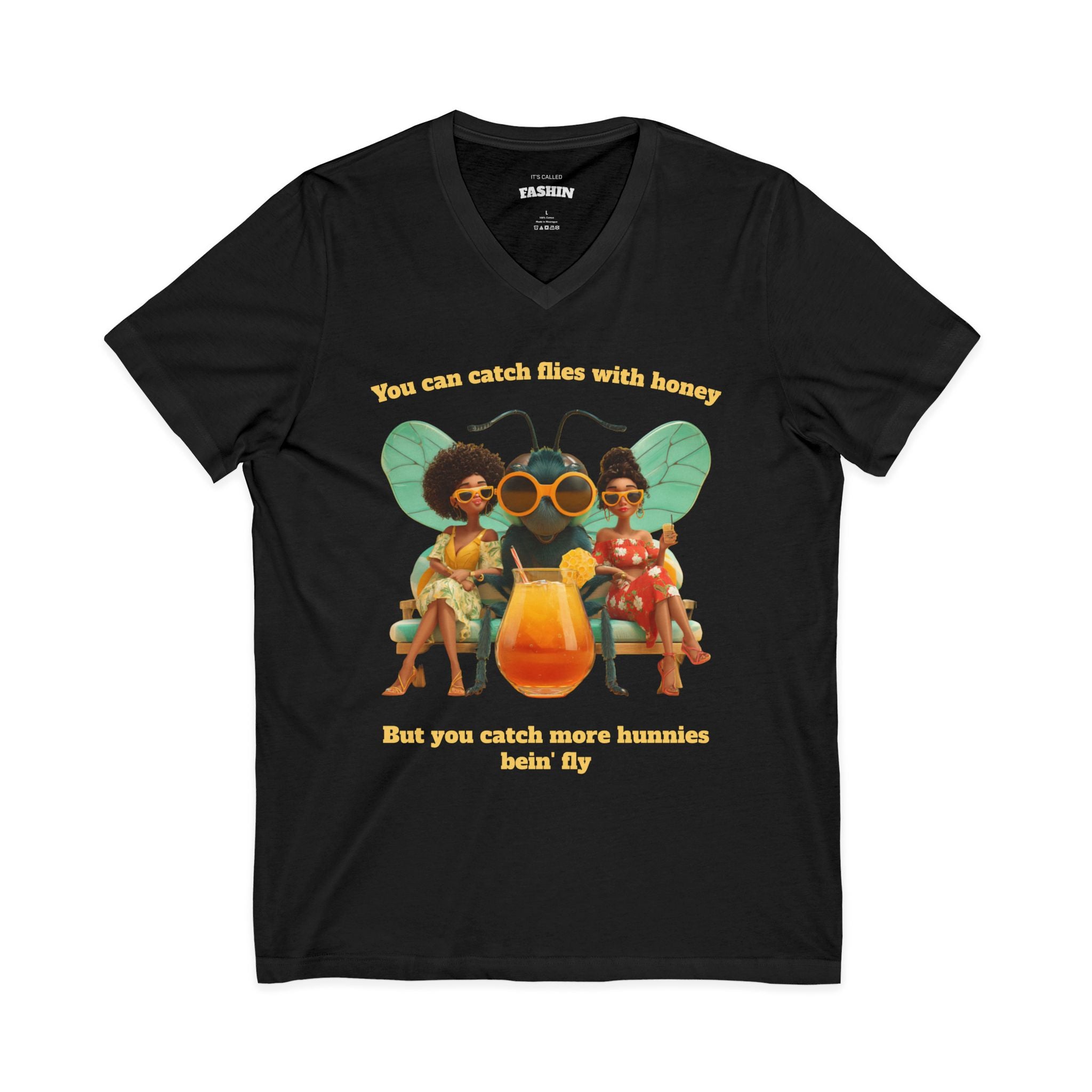 Catch More Hunnies - V-Neck Tee