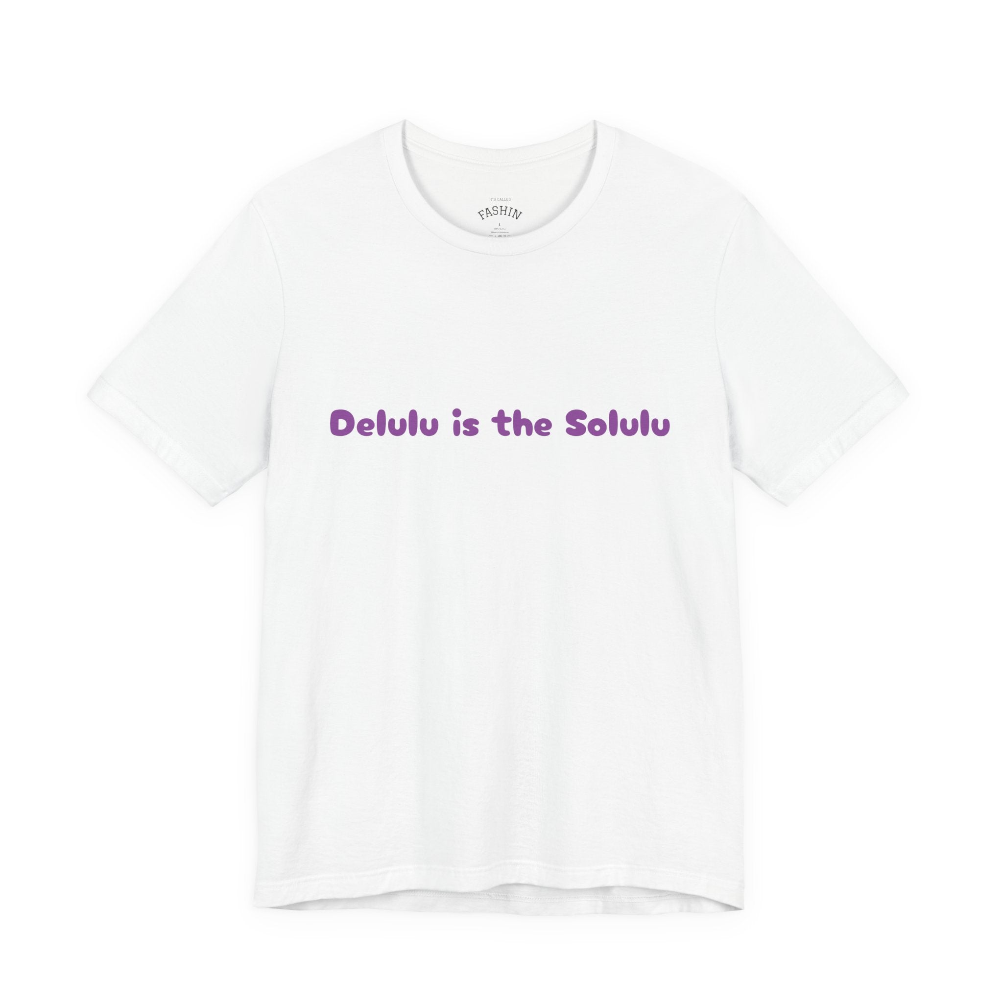 White / Crew-Neck: Women’s ’Delulu is the Solulu’ - Tee - T-Shirt