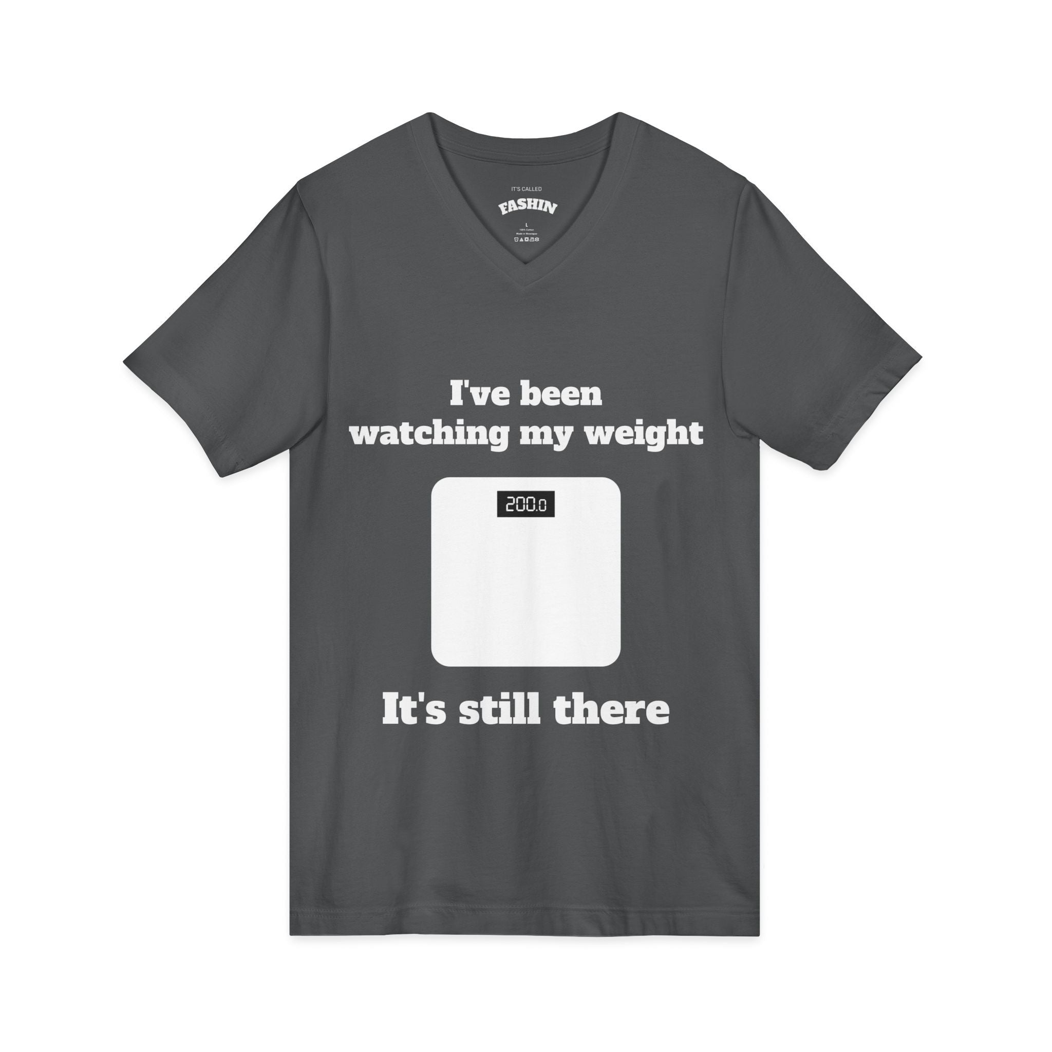 Asphalt / V-Neck: ’Watching My Weight’ - Graphic Tee - V-neck