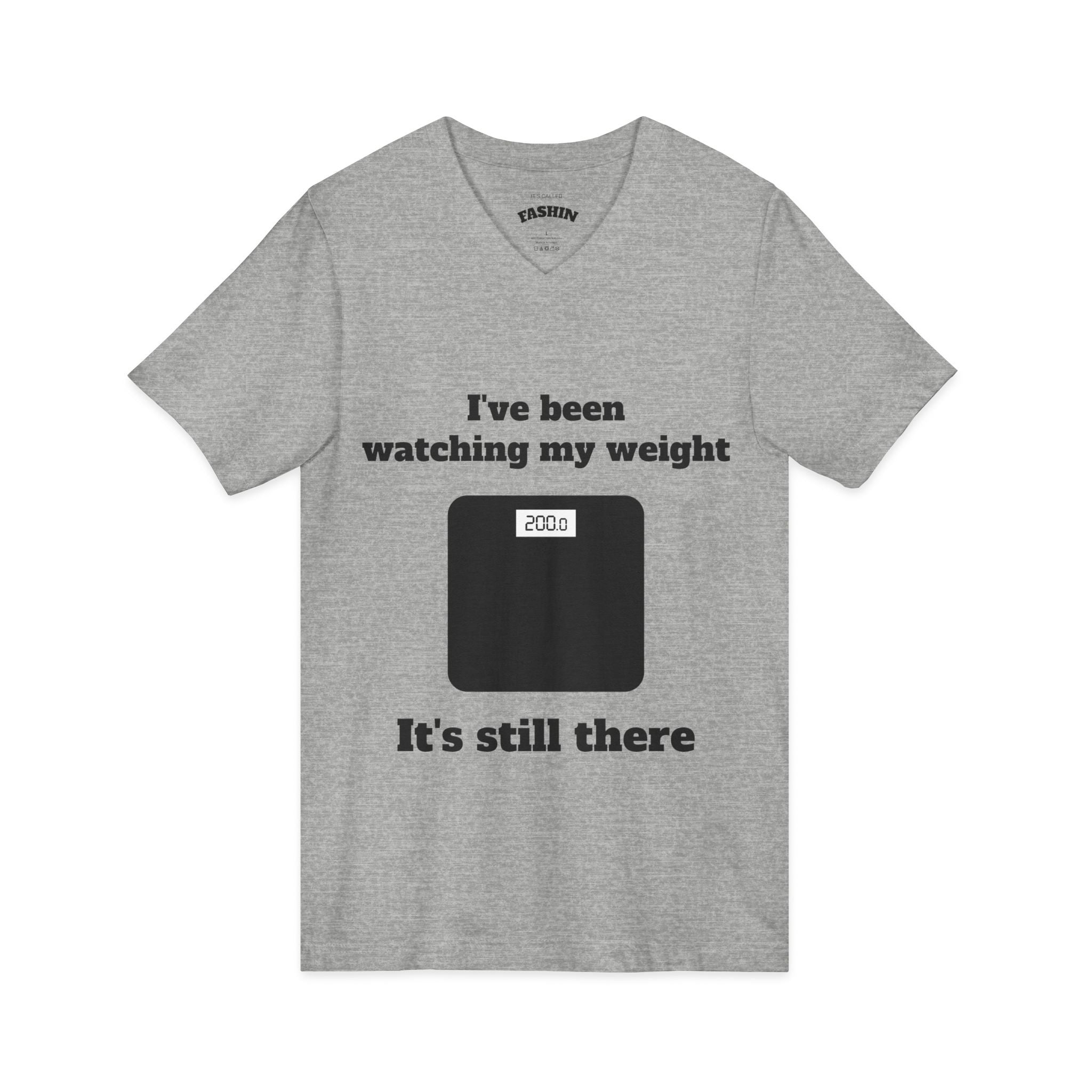 Athletic Heather / V-Neck: ’Watching My Weight’ - Graphic Tee - V-neck