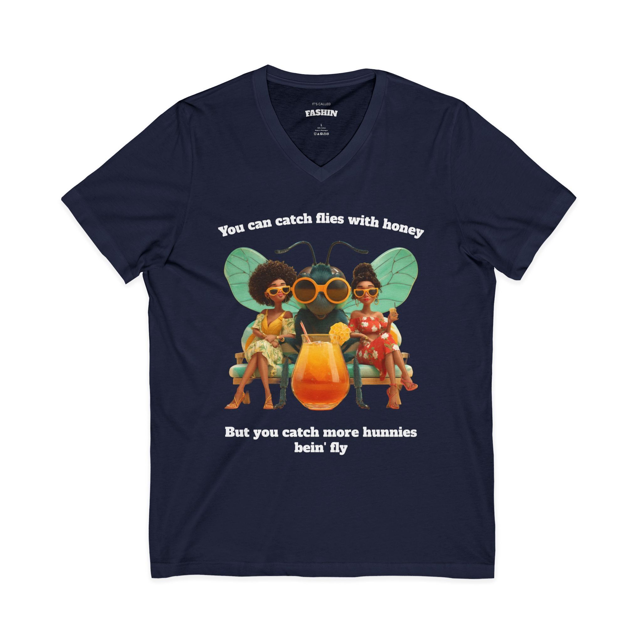 Catch More Hunnies - V-Neck Tee