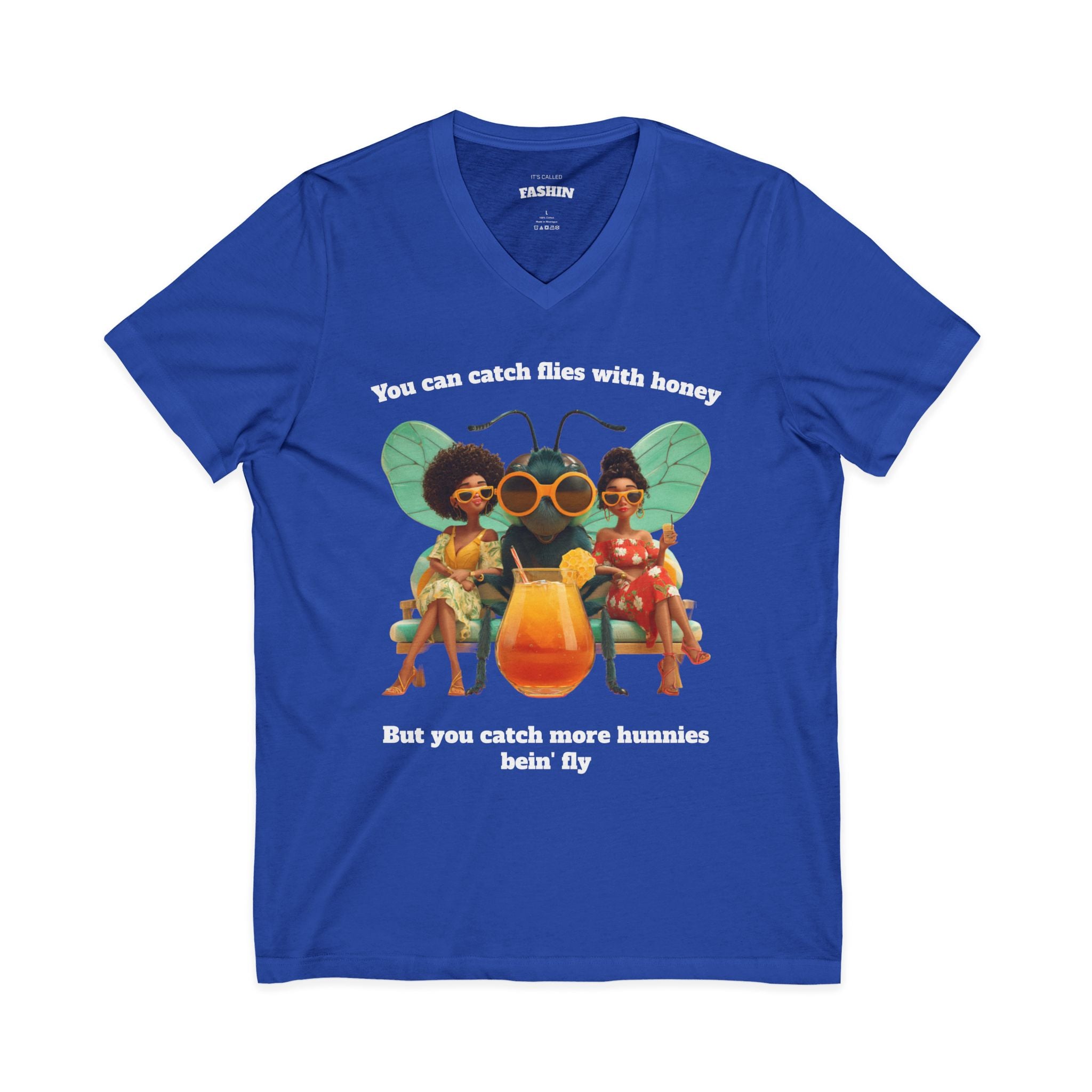 Catch More Hunnies - V-Neck Tee