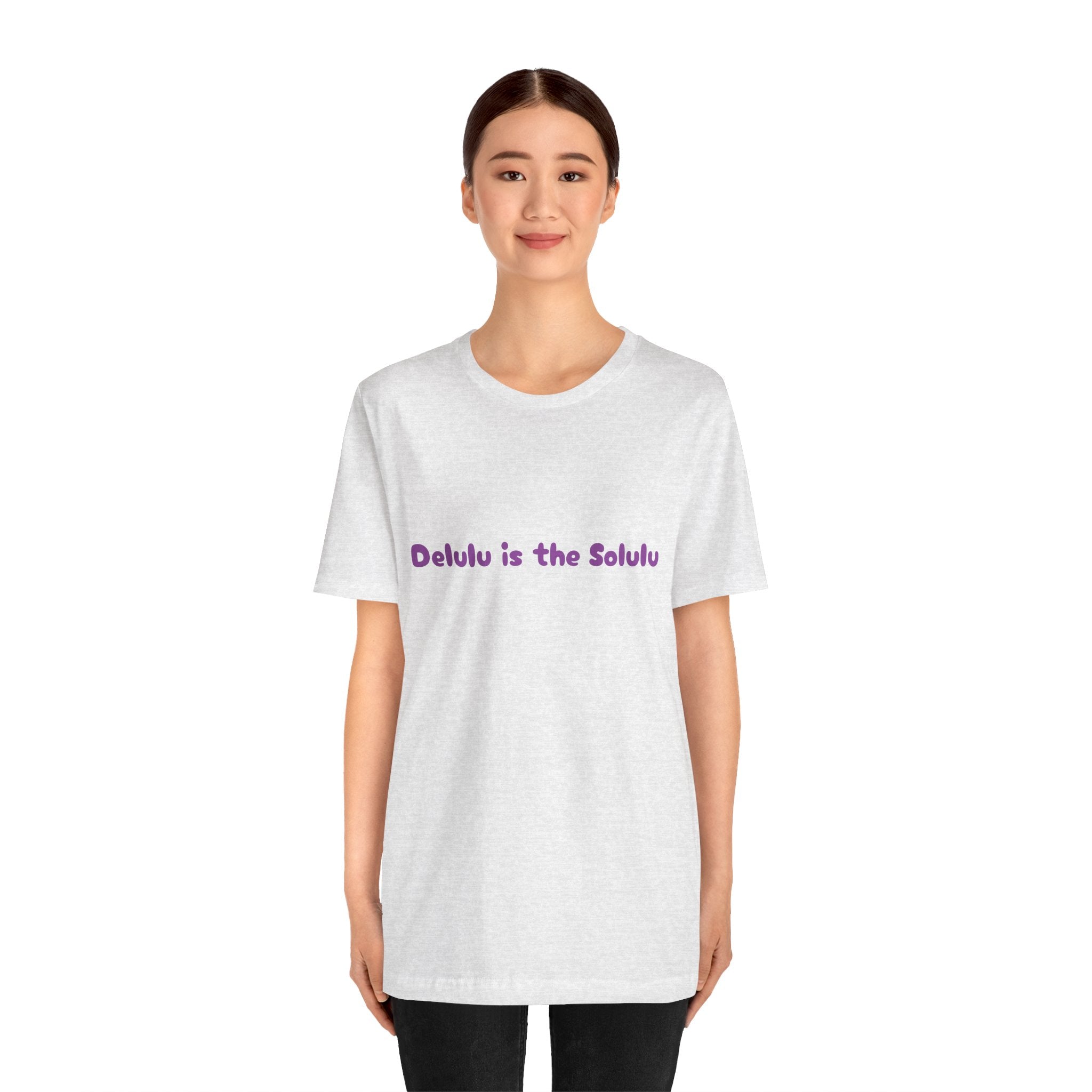 Ash / Crew-Neck: Women’s ’Delulu is the Solulu’ - Tee - T-Shirt