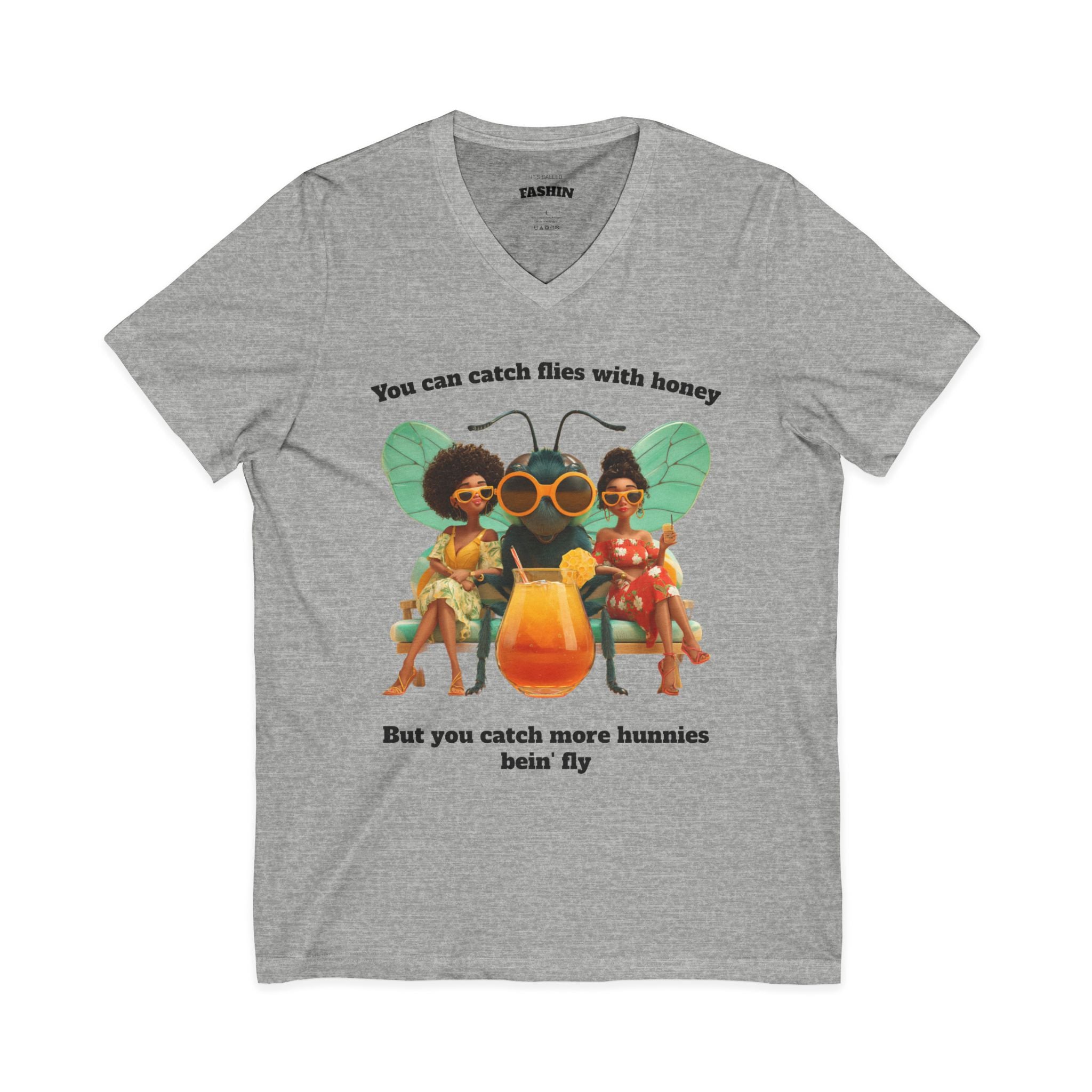Catch More Hunnies - V-Neck Tee