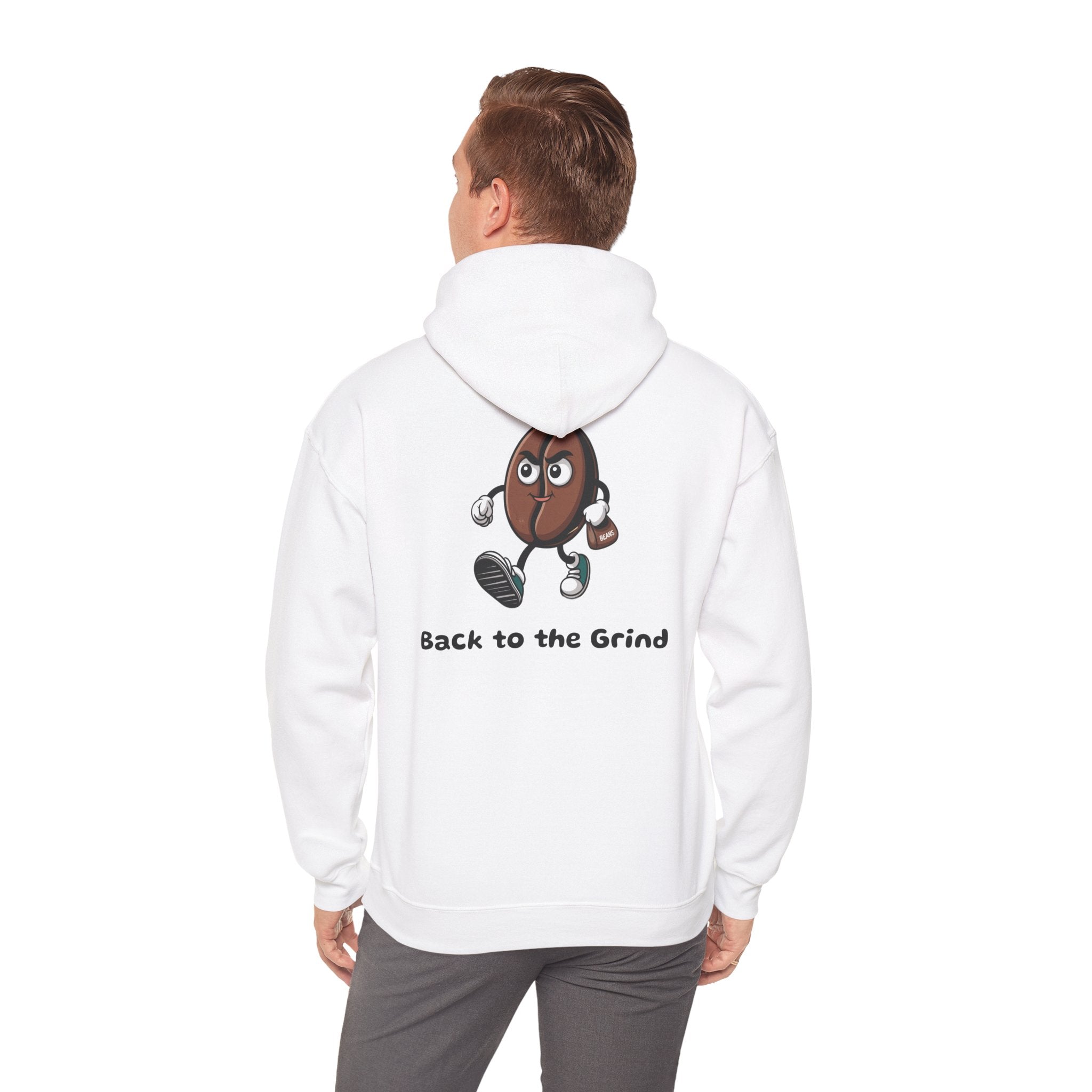 White / Hoodie: ’Back to the Grind’ - Graphic Pullover - Hoodie