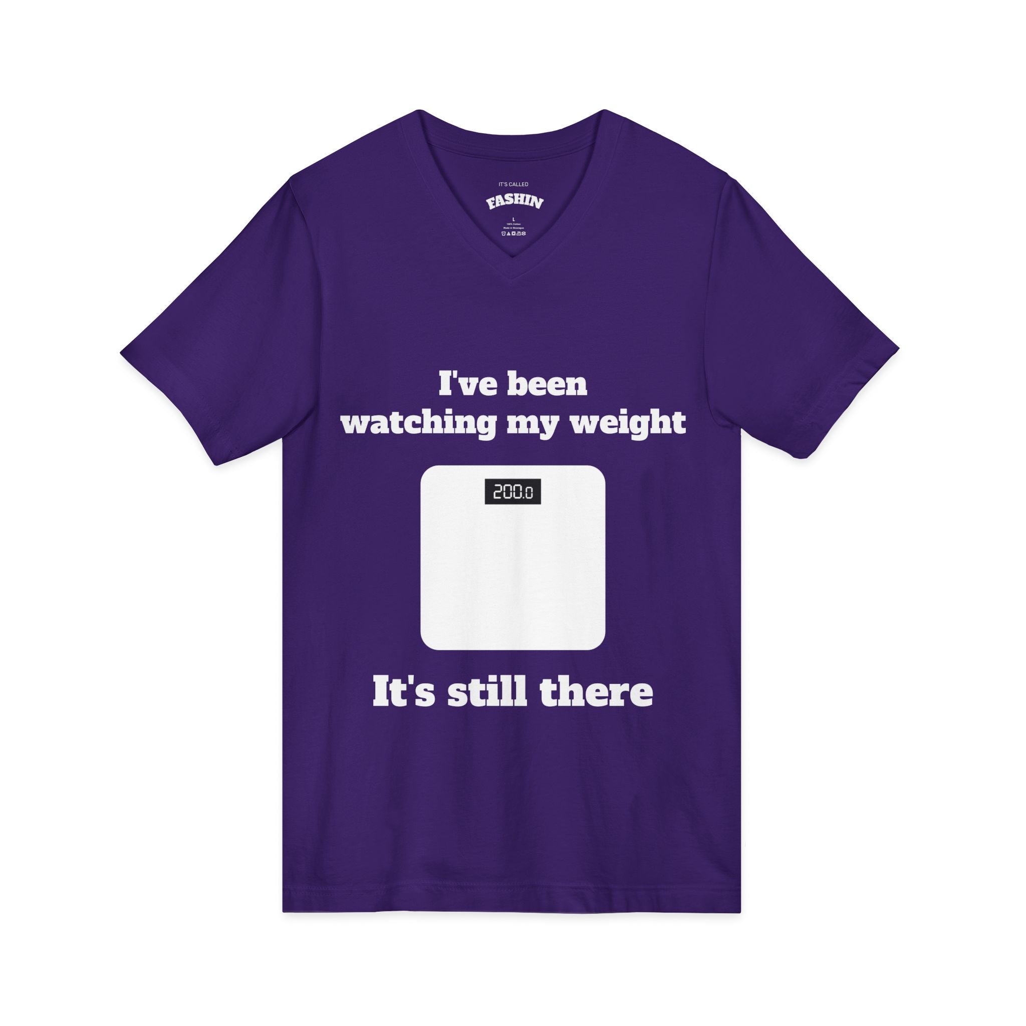 Team Purple / V-Neck: ’Watching My Weight’ - Graphic Tee - V-neck