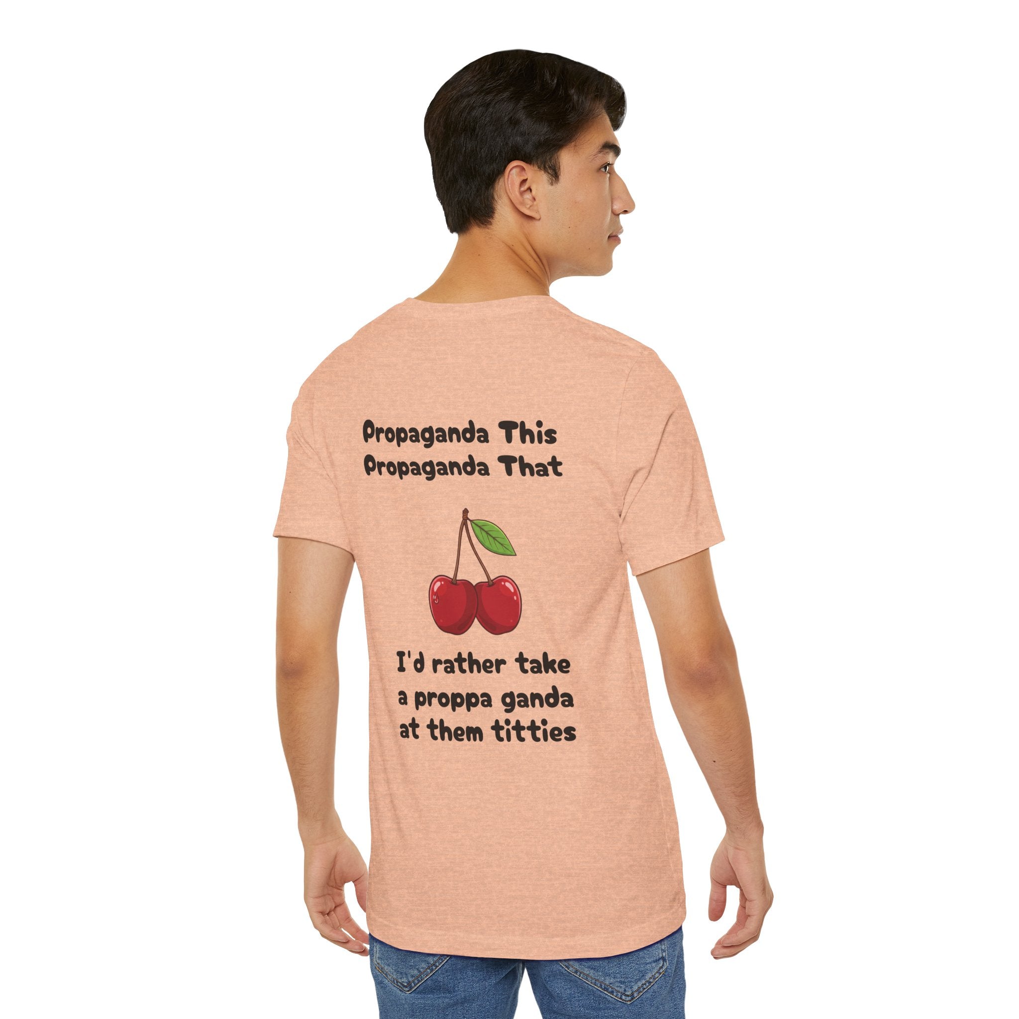 Heather Peach / Graphic Tee — ’Proppa Ganda’ Cherries Funny Tee - T-Shirt