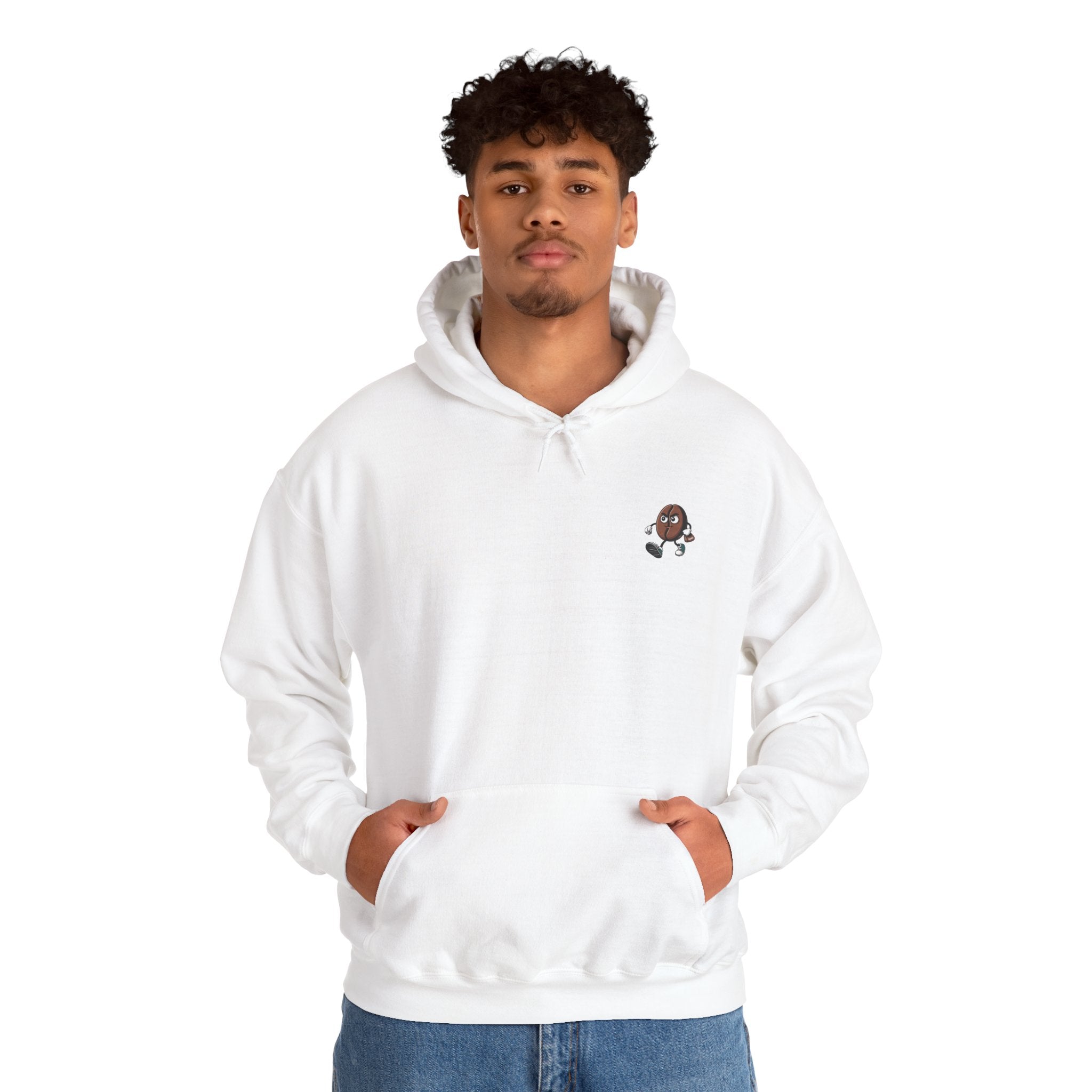 White / Hoodie: ’Back to the Grind’ - Graphic Pullover - Hoodie
