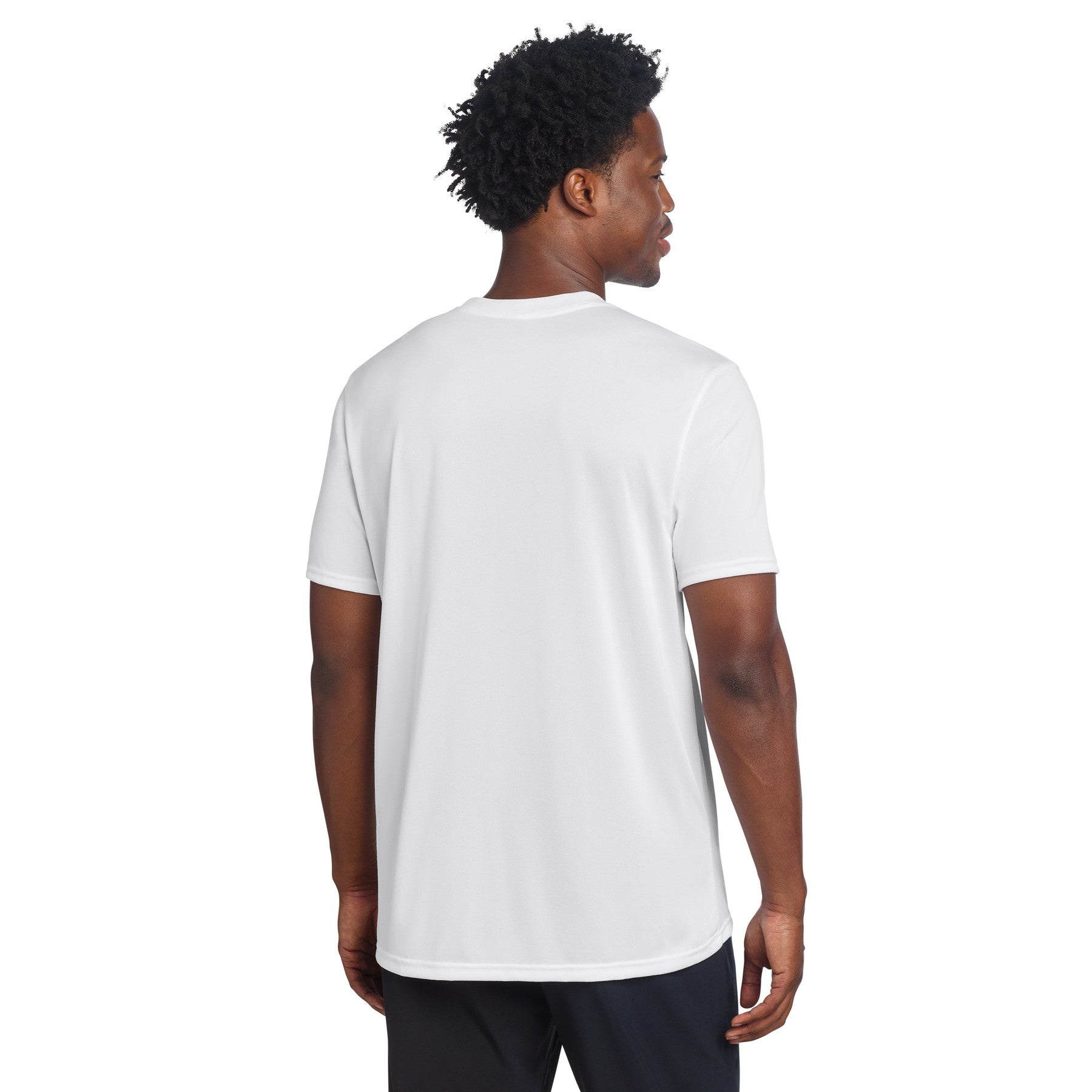 White / Crew-Neck Performance Soft: ’The M is silent’ - Graphic Tee - T-Shirt