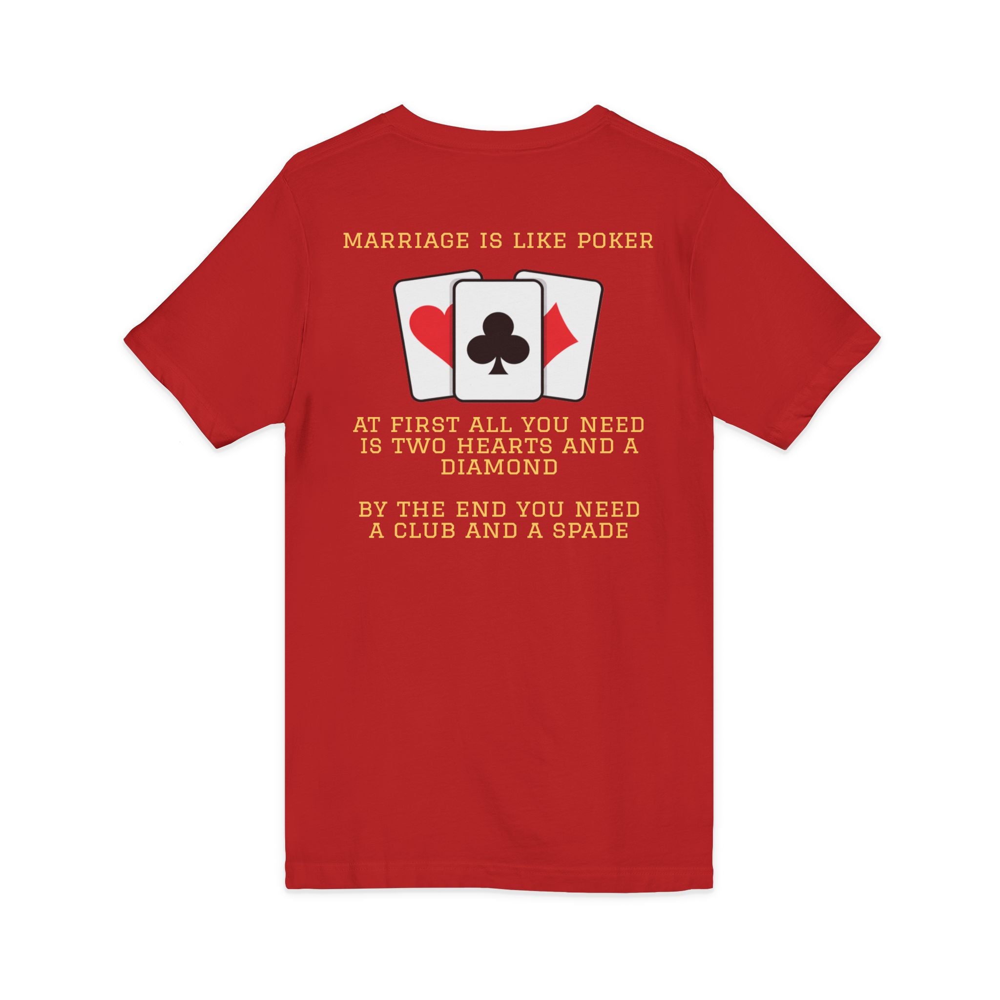 Red / V-Neck: Marriage Humor - ’Hot Hand’ Graphic Tee - V-neck
