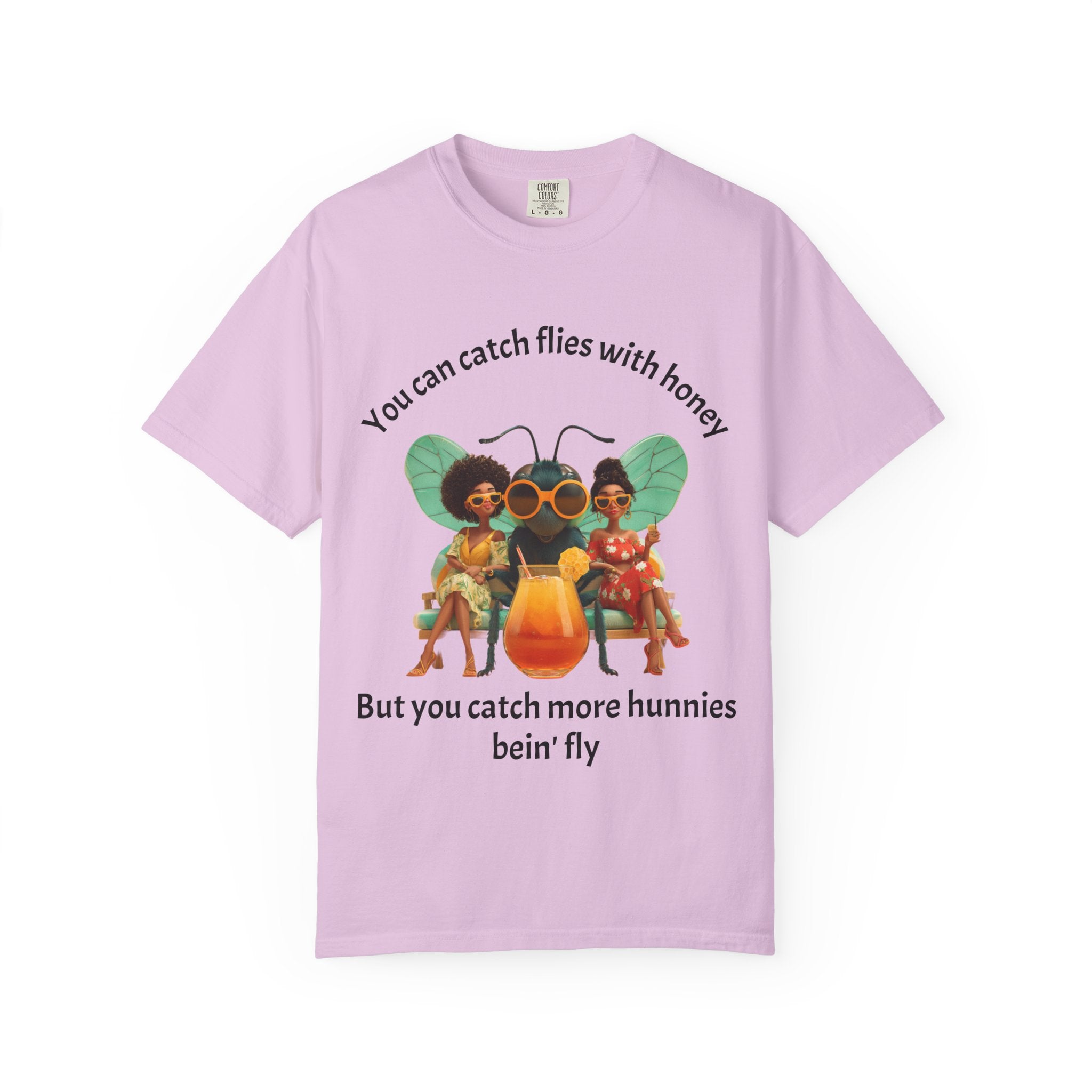 Orchid / Crew-Neck: ’Catch More Hunnies’ - Graphic Tee - T-Shirt