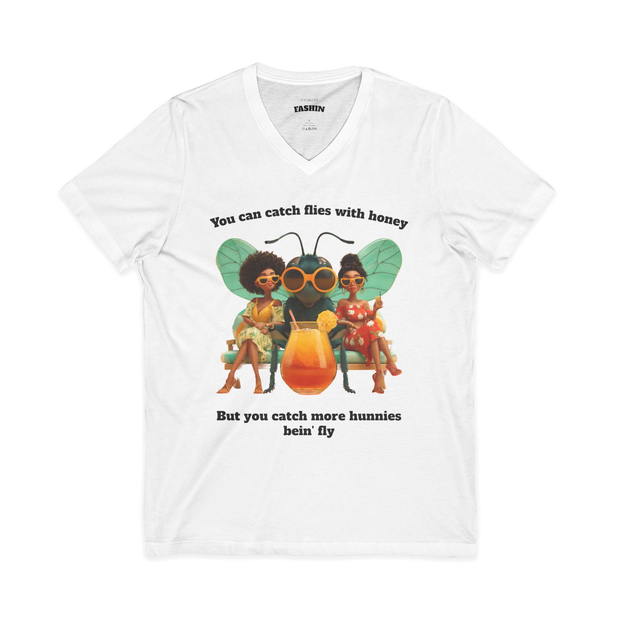 Catch More Hunnies - V-Neck Tee