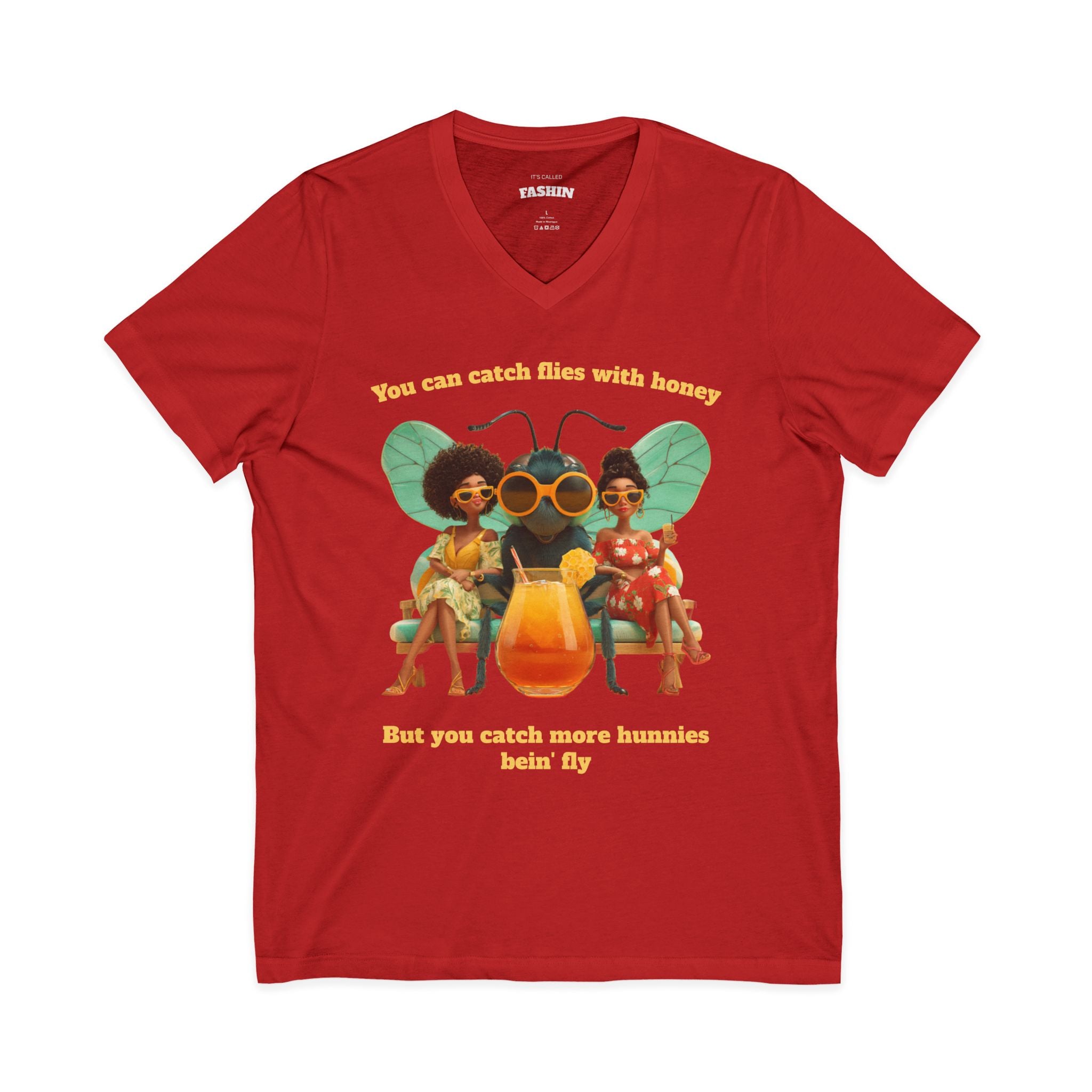 Catch More Hunnies - V-Neck Tee