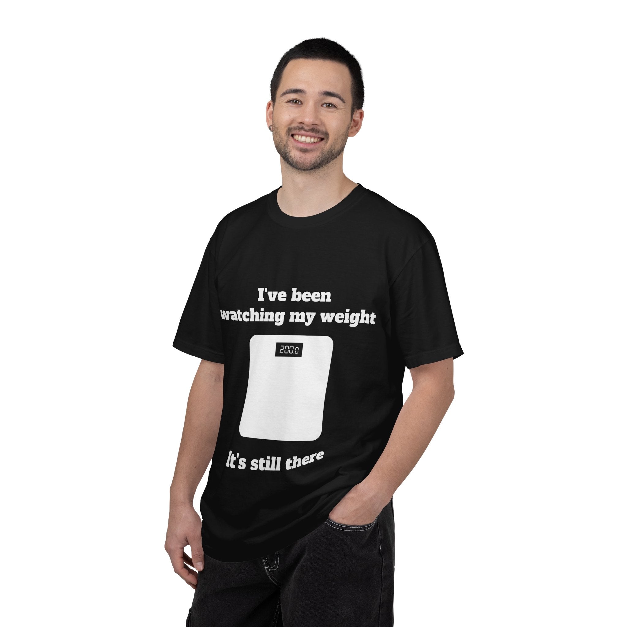 Black / Crew-Neck: ’I’ve Been Watching My Weight’ - Graphic Tee - T-Shirt
