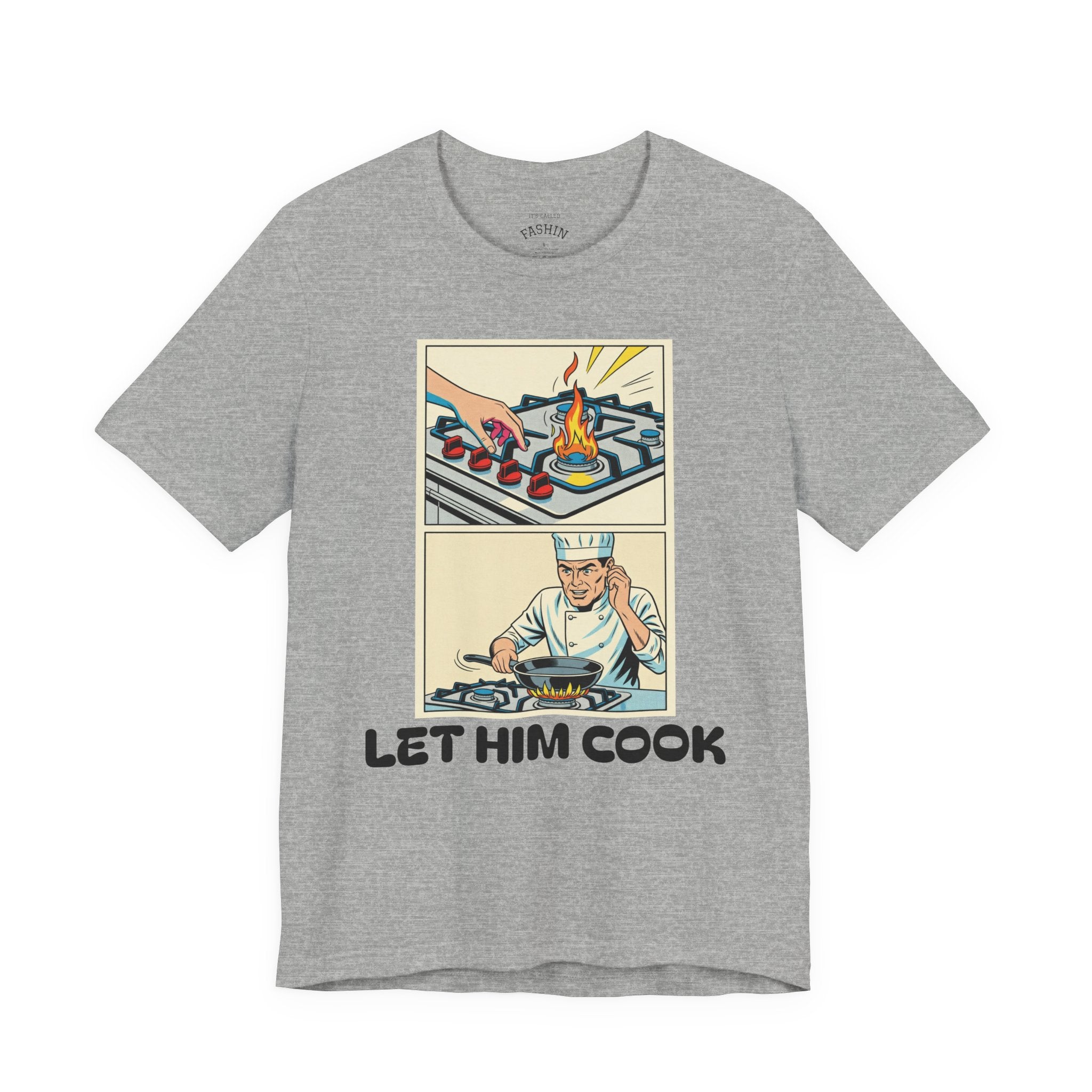 Athletic Heather / ’Let Him Cook’ Tee — Funny Foodie & Music Lover T‑Shirt - T-Shirt