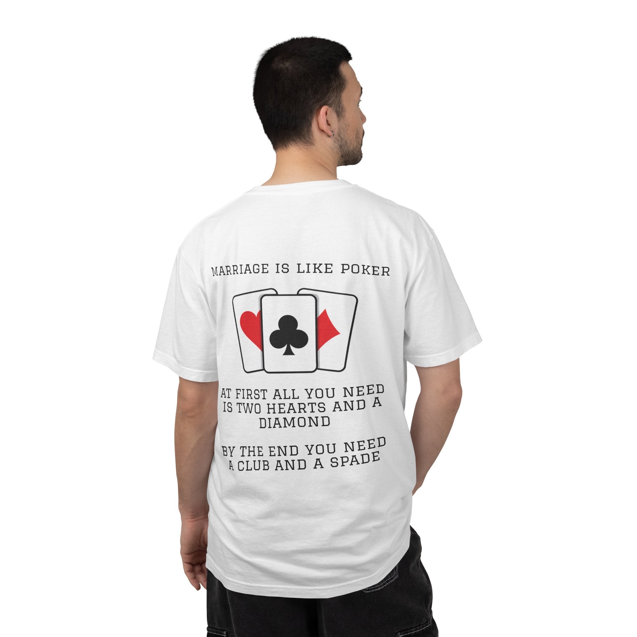 White / Crew-Neck: Marriage Humor ’Hot Hand’ - Graphic Tee - T-Shirt