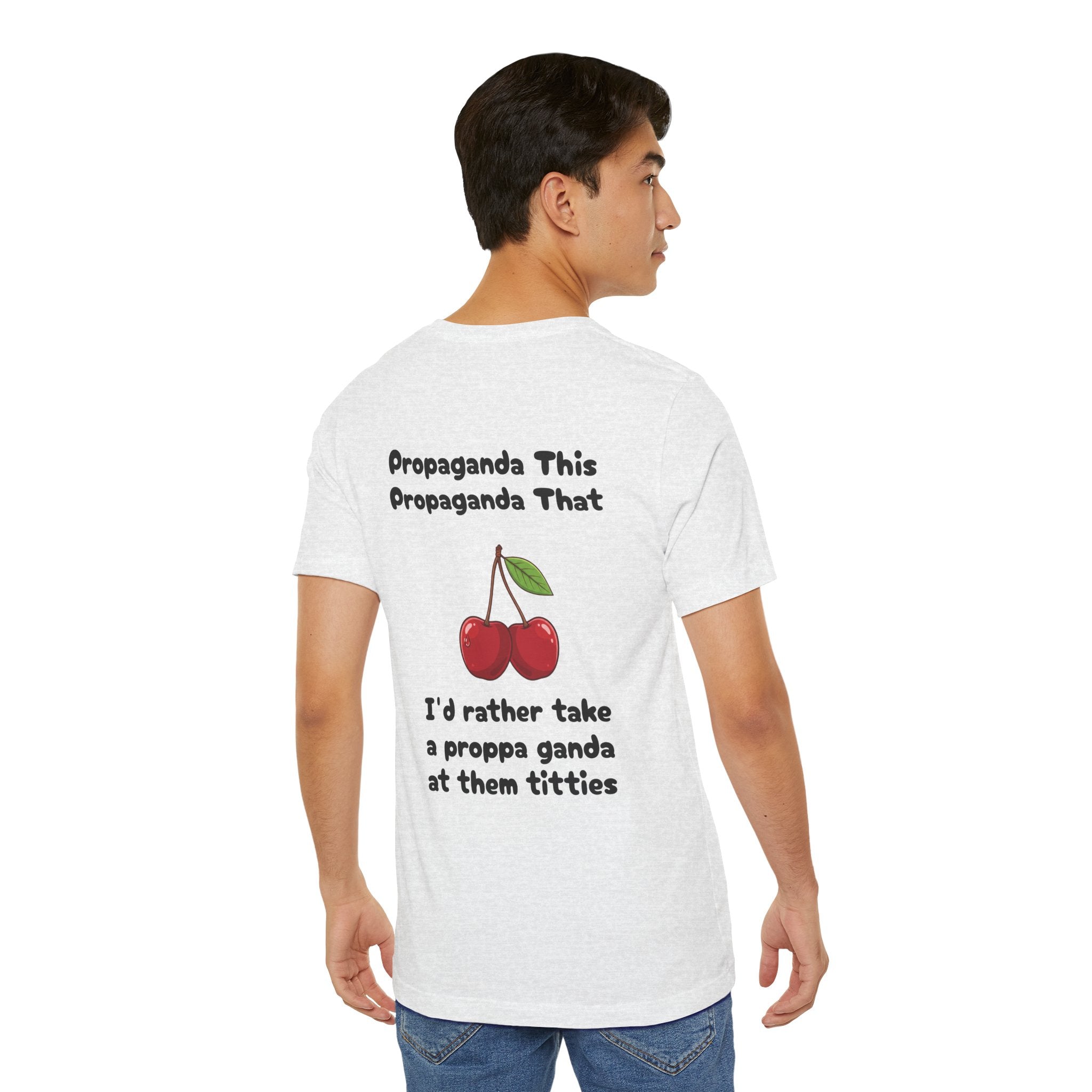 Ash / Graphic Tee — ’Proppa Ganda’ Cherries Funny Tee - T-Shirt