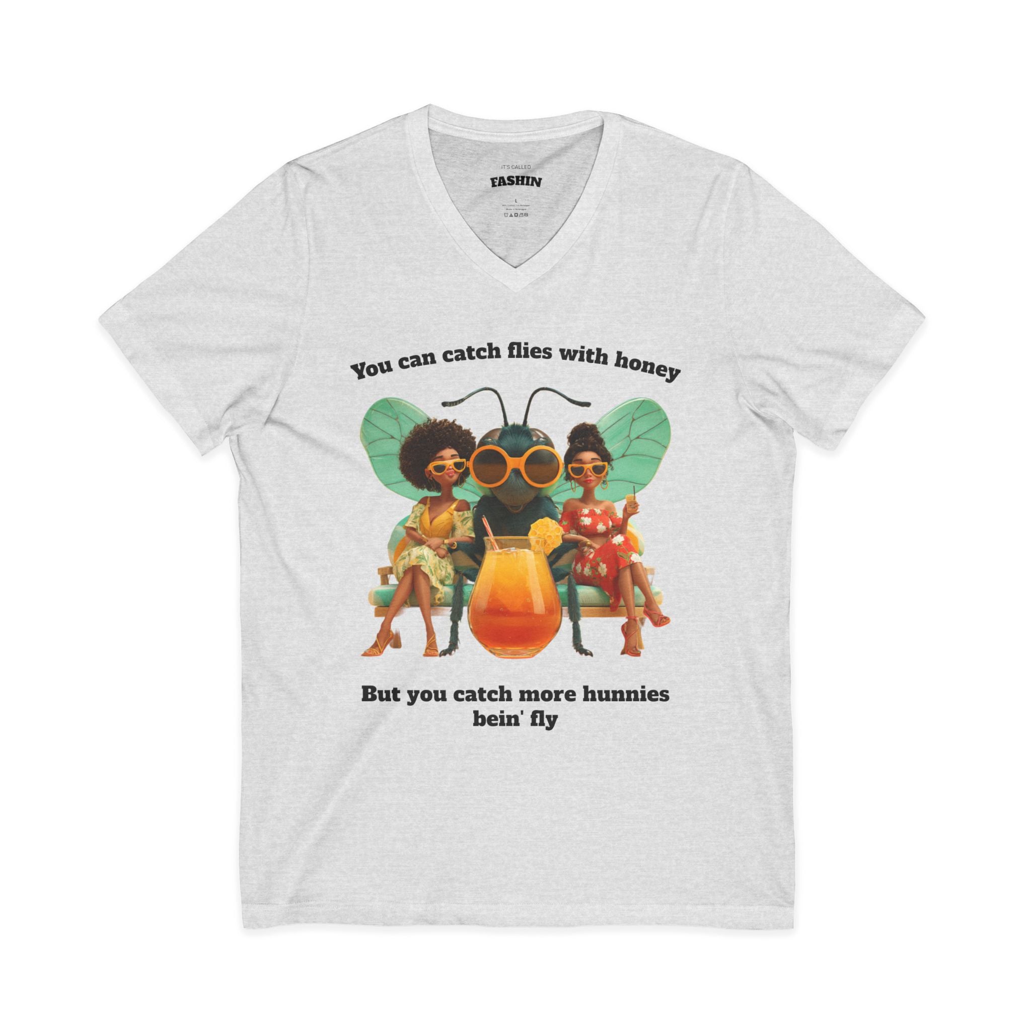 Catch More Hunnies - V-Neck Tee