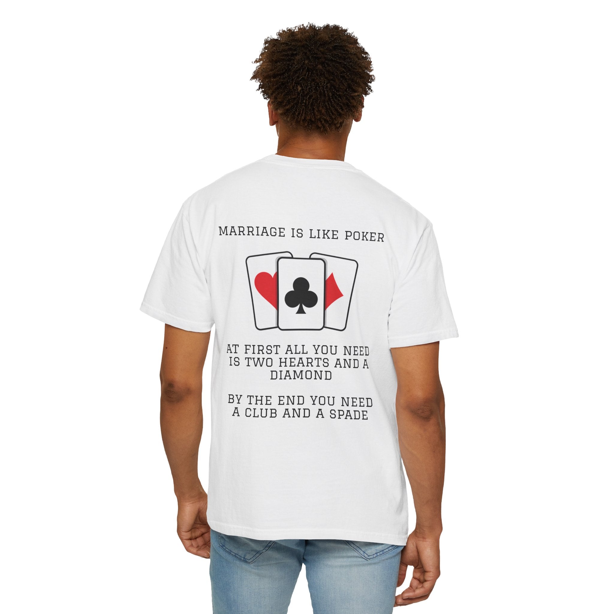 White / Crew-Neck: Marriage Humor ’Hot Hand’ - Graphic Tee - T-Shirt