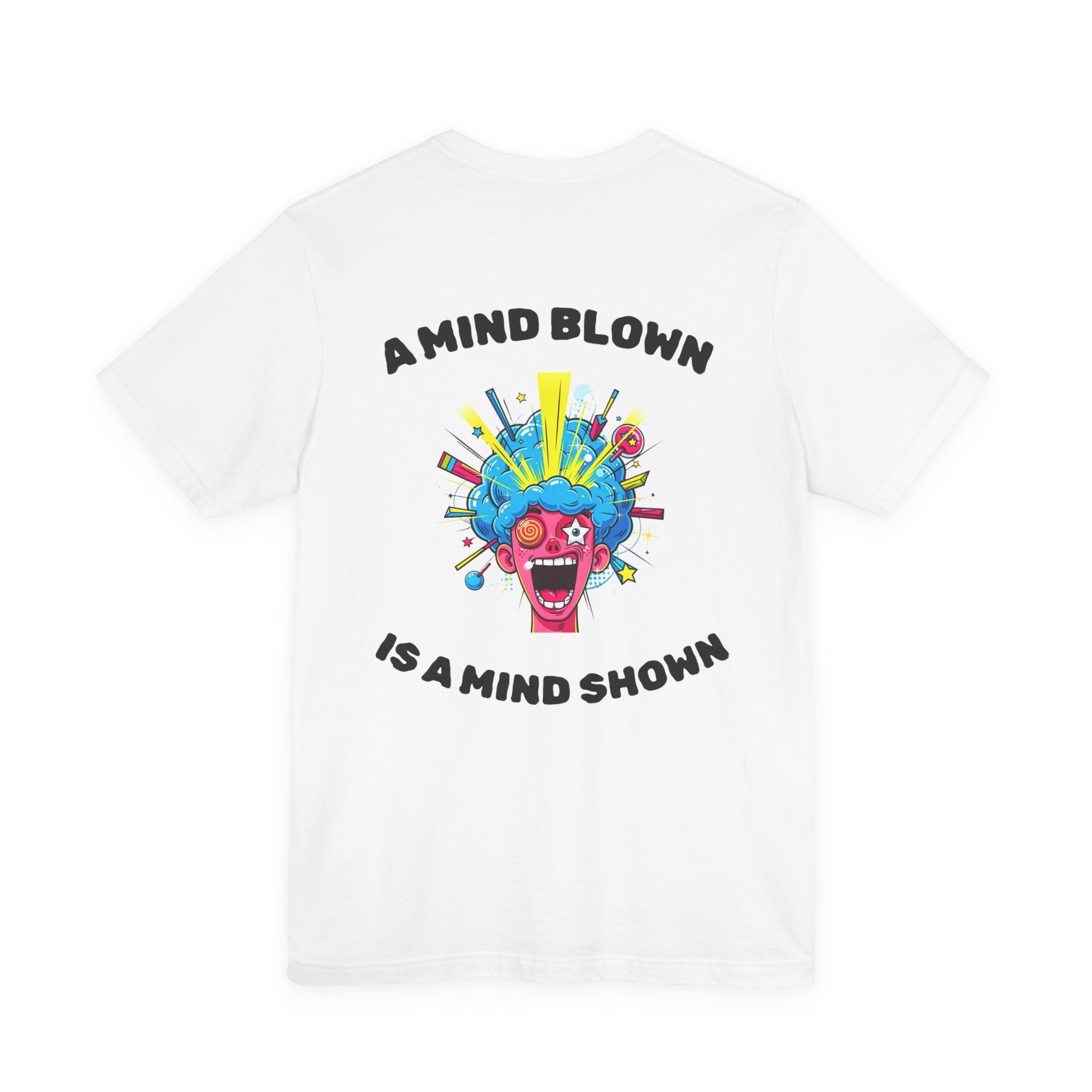 White / ’A Mind Blown Is A Mind Shown’ Retro Pop Art T-Shirt - T-Shirt