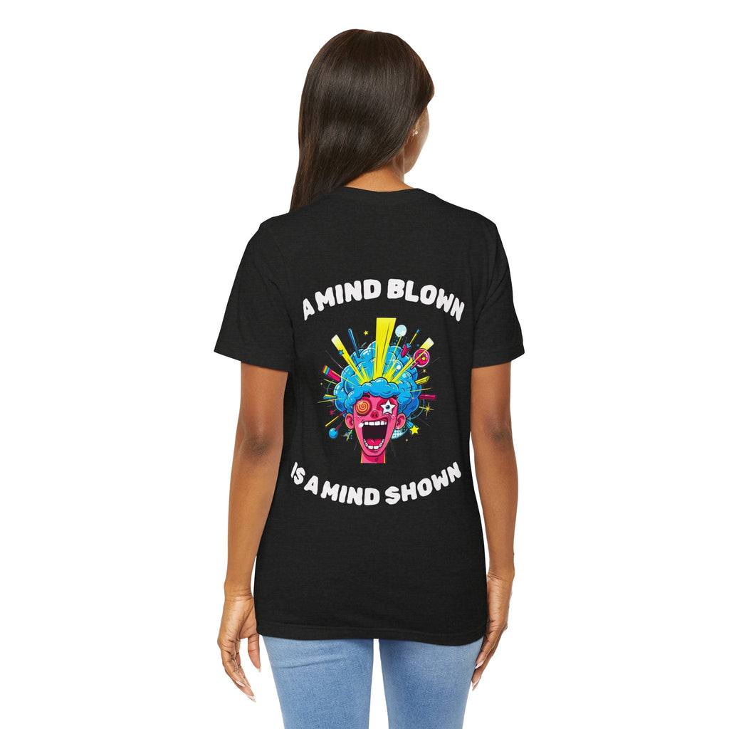 Black Heather / ’A Mind Blown Is A Mind Shown’ Retro Pop Art T-Shirt - T-Shirt