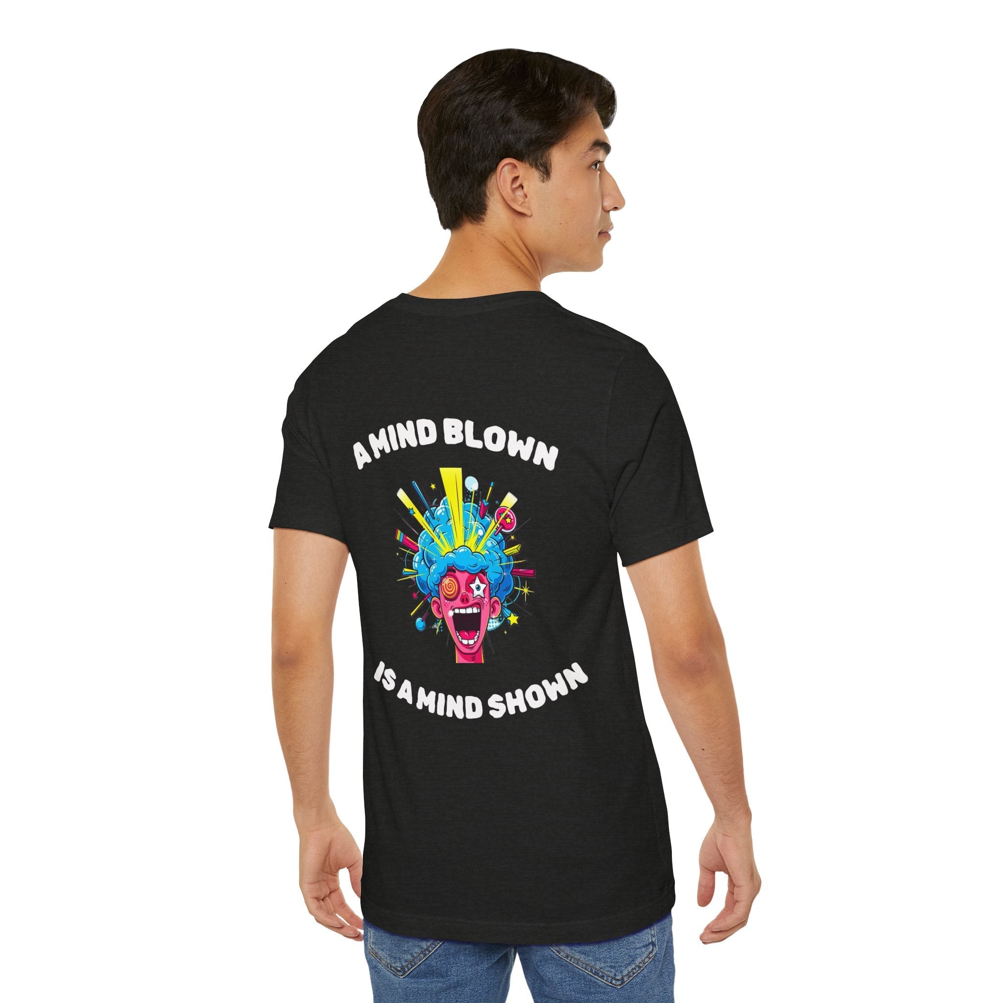 Black Heather / ’A Mind Blown Is A Mind Shown’ Retro Pop Art T-Shirt - T-Shirt