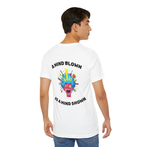 White / ’A Mind Blown Is A Mind Shown’ Retro Pop Art T-Shirt - T-Shirt