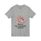 Athletic Heather / Booked for the Night T-Shirt V Neck, ’Booked’ Reading Lover Tee - V-neck
