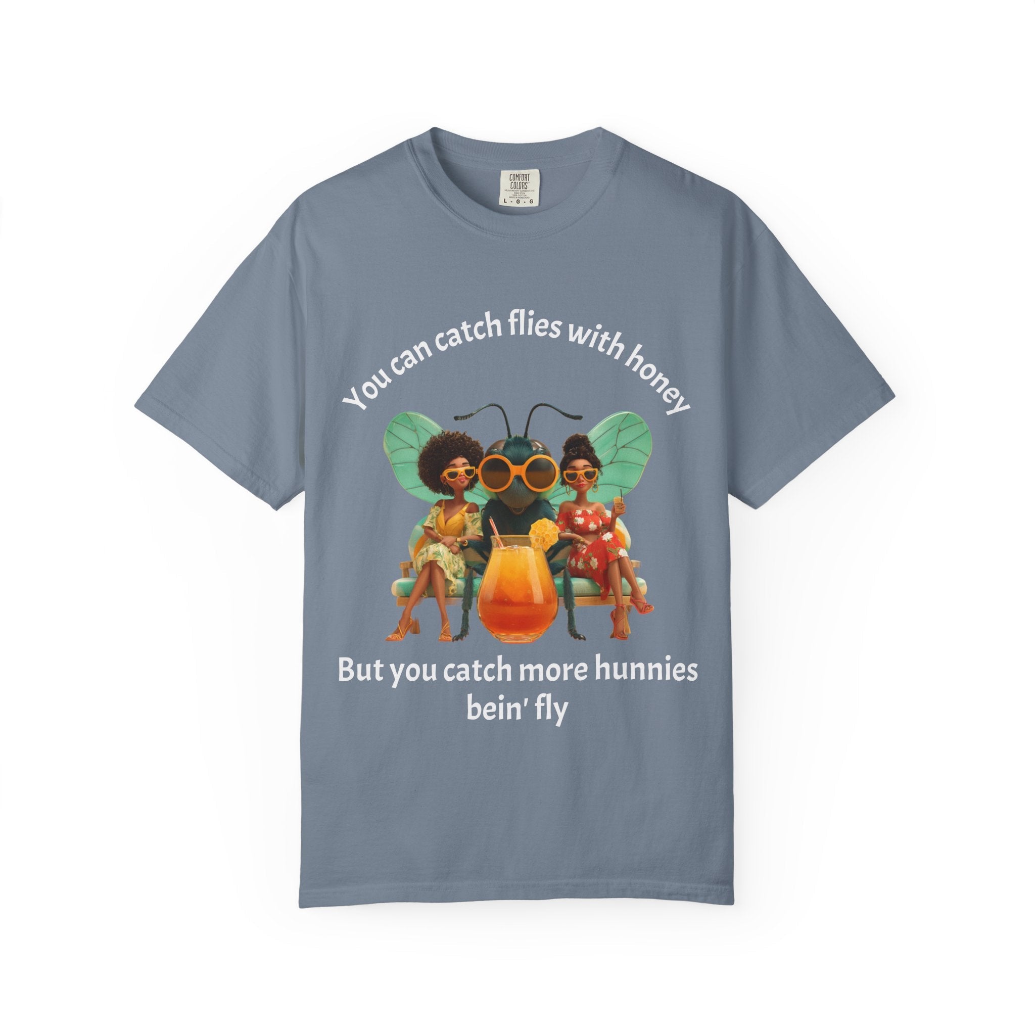 Blue Jean / Crew-Neck: ’Catch More Hunnies’ - Graphic Tee - T-Shirt