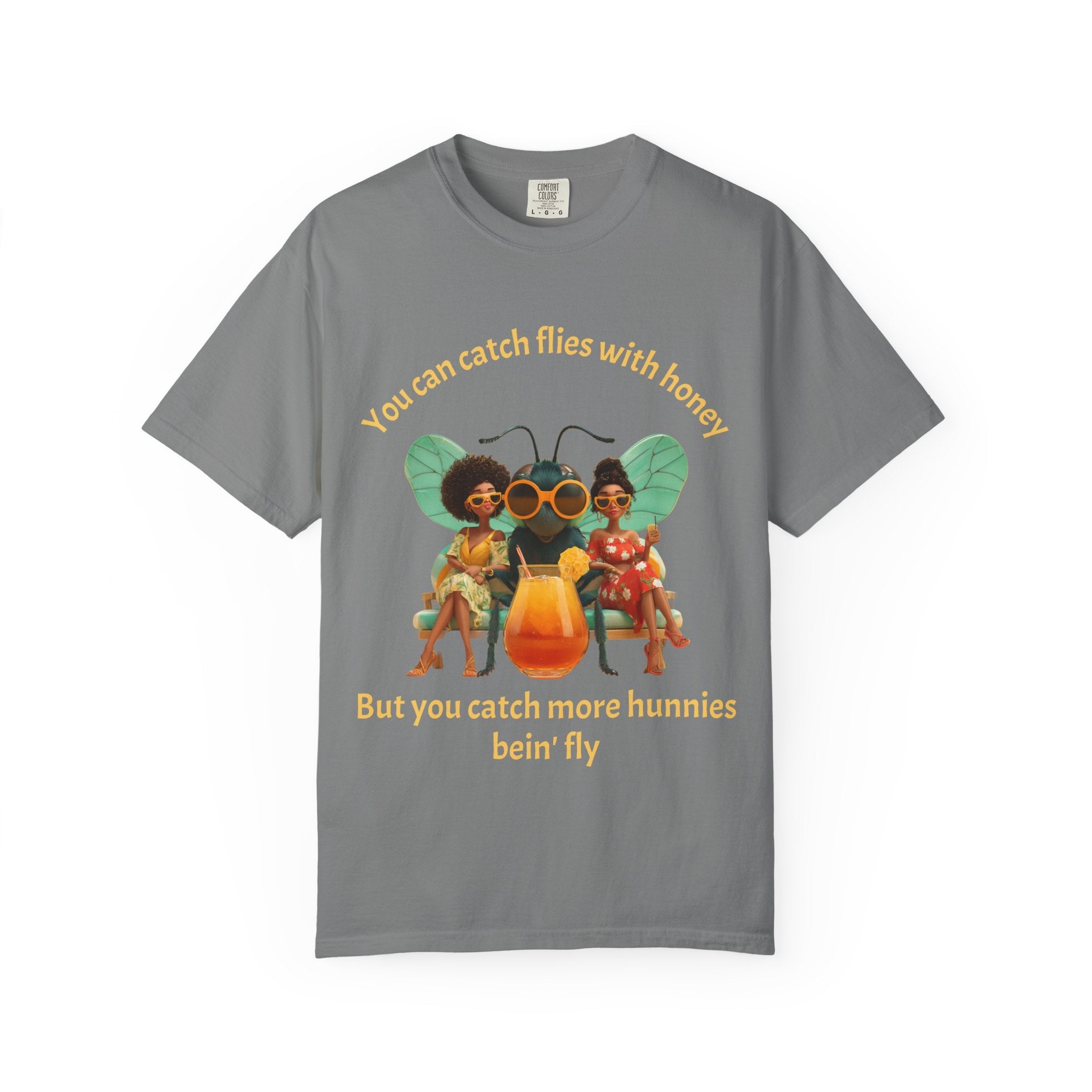 Grey / Crew-Neck: ’Catch More Hunnies’ - Graphic Tee - T-Shirt