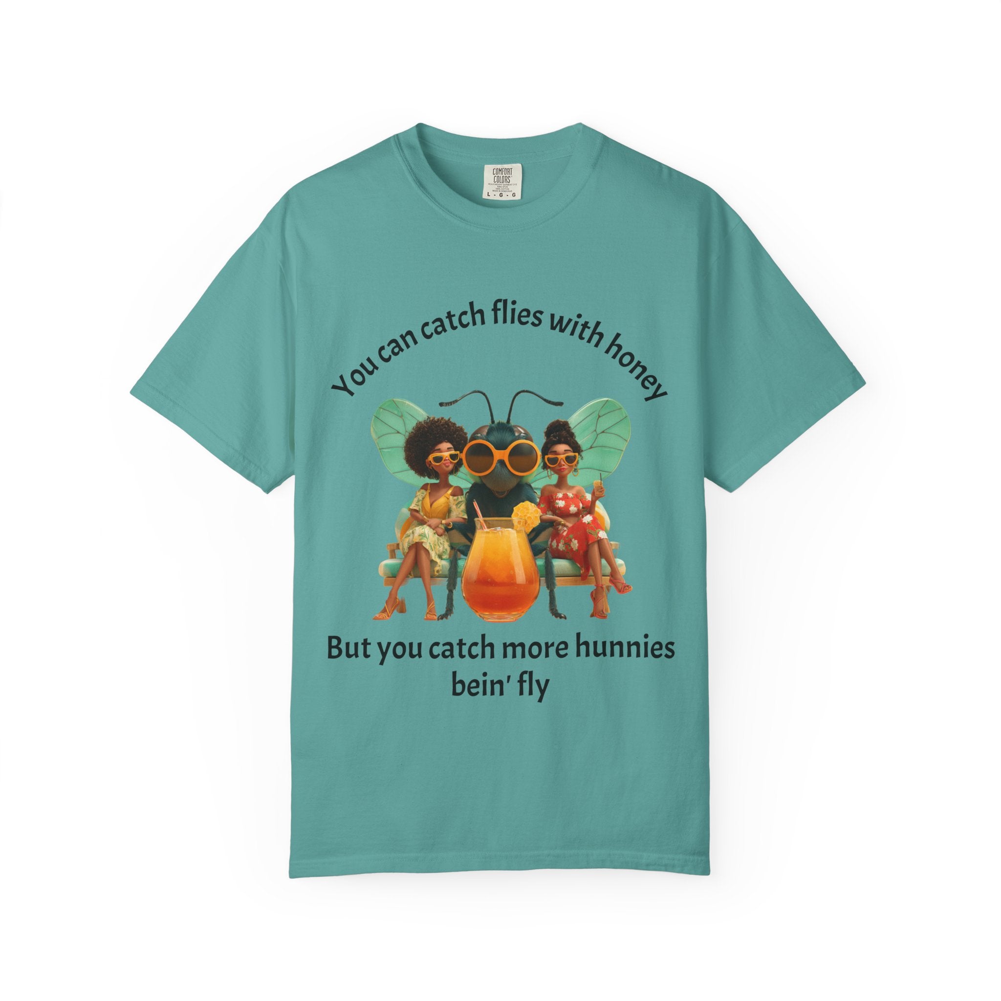 Seafoam / Crew-Neck: ’Catch More Hunnies’ - Graphic Tee - T-Shirt