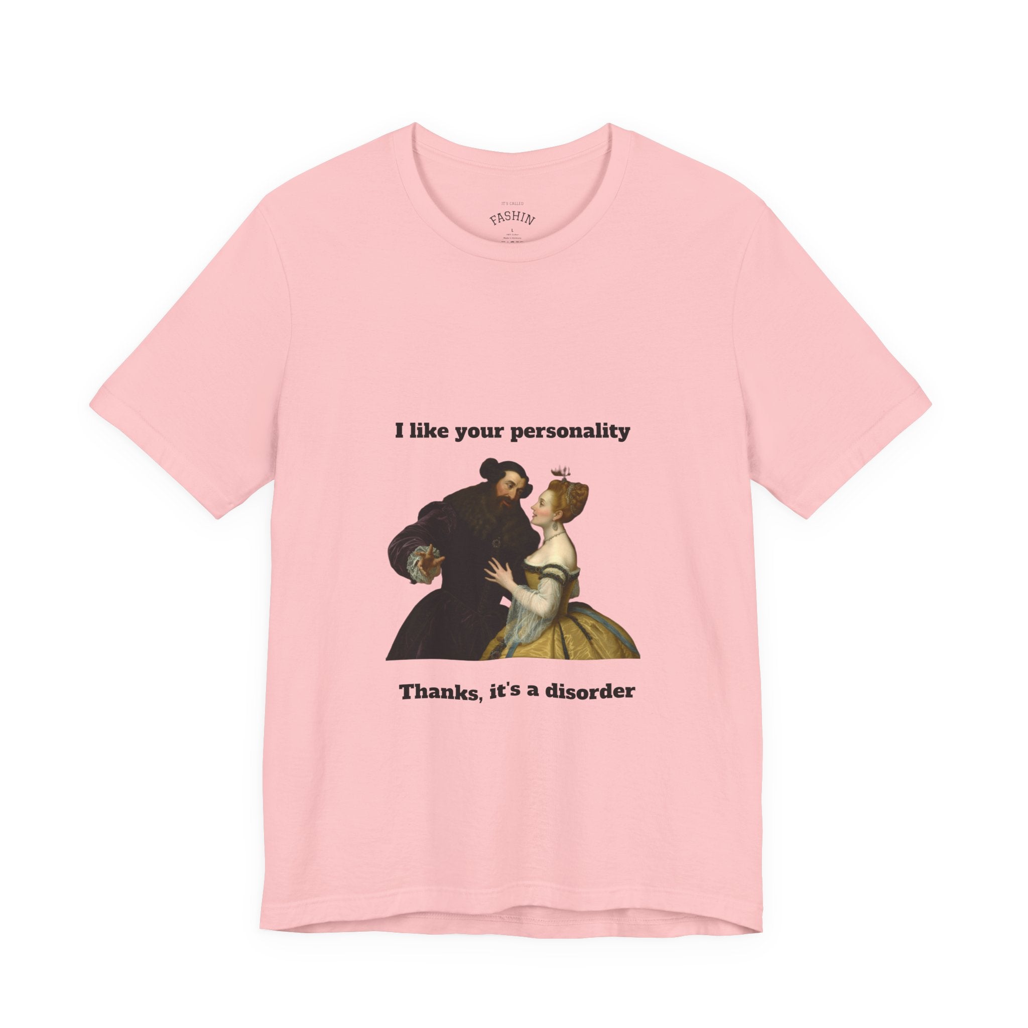 Pink / Crew-Neck: ’Personality Disorder’ - Graphic Tee - T-Shirt