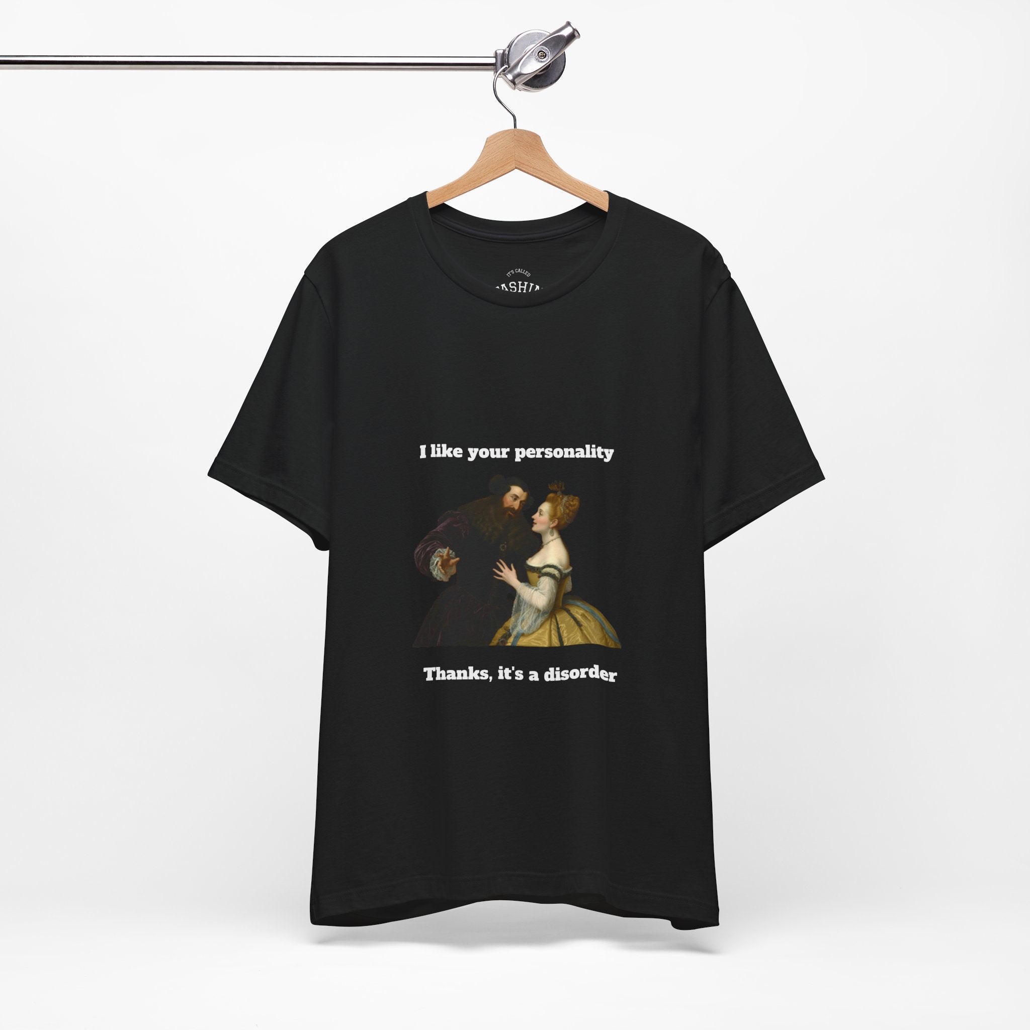 Black / Crew-Neck: ’Personality Disorder’ - Graphic Tee - T-Shirt