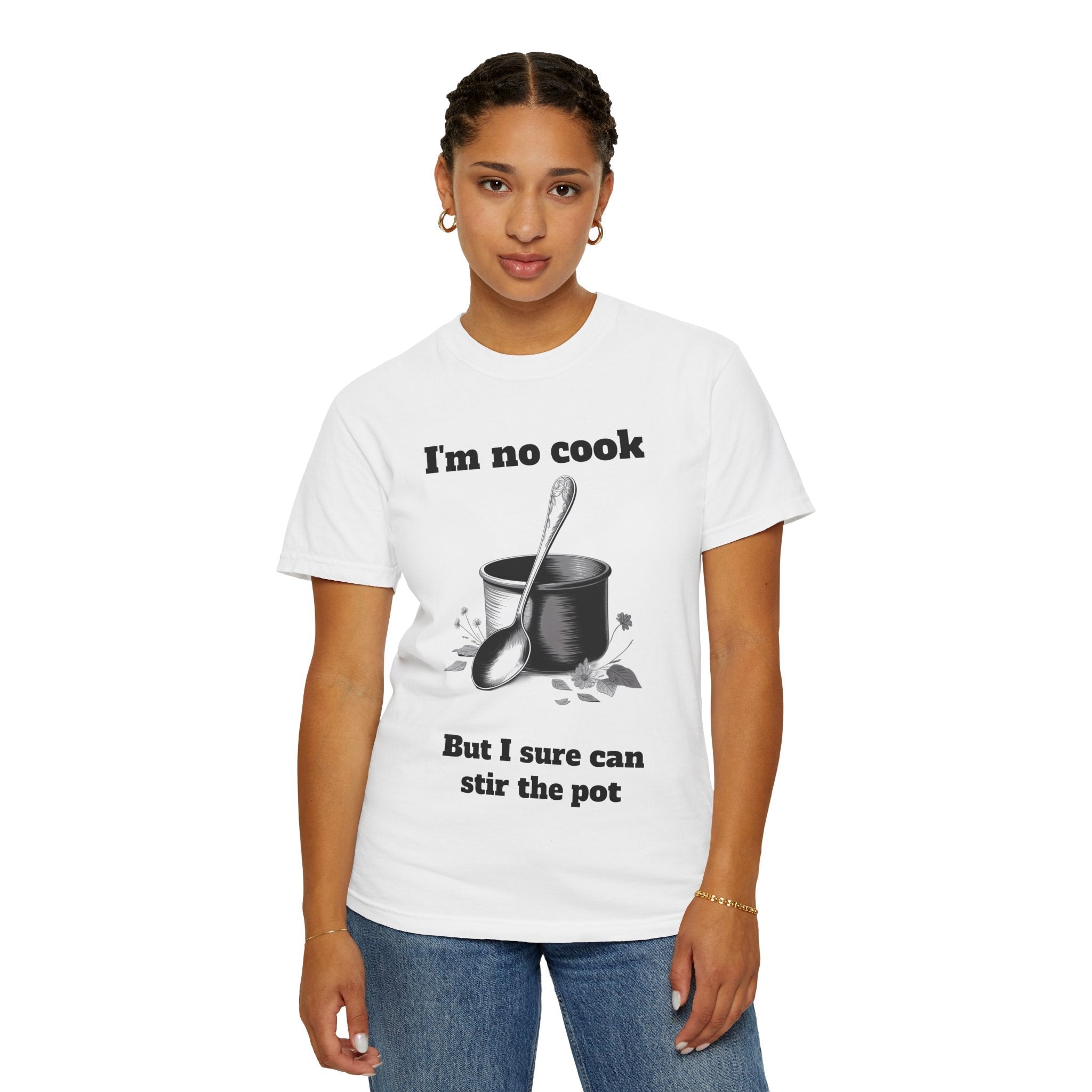 White / Crew Neck: “Stir the Pot” - Graphic Tee - T-Shirt