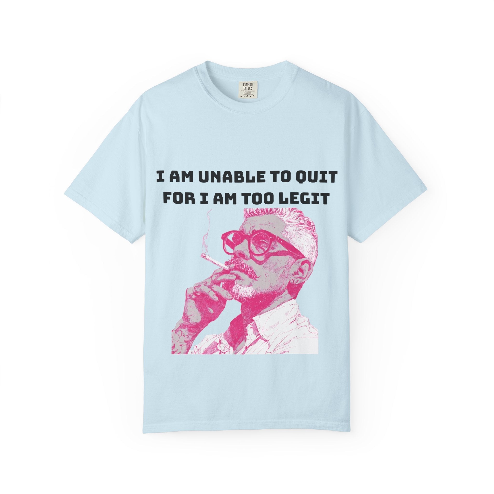 Chambray / Crew-Neck: ’Too Legit’ - Graphic Tee - T-Shirt