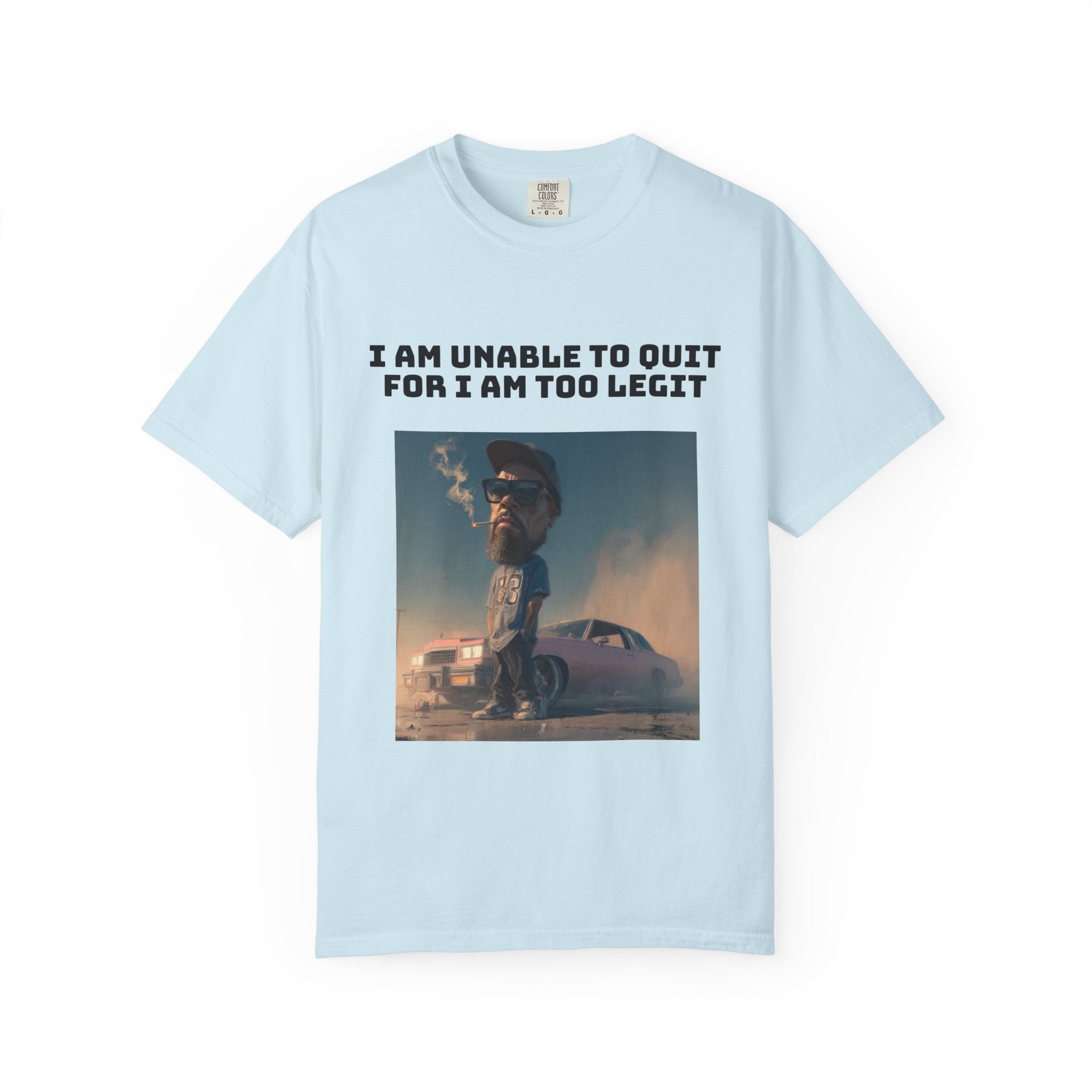 Chambray / Crew-Neck: ’Too Legit’ - Graphic Tee - T-Shirt