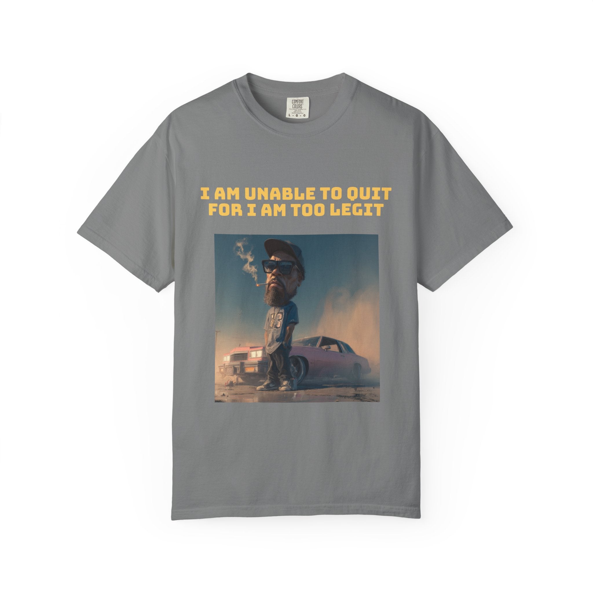 Grey / Crew-Neck: ’Too Legit’ - Graphic Tee - T-Shirt