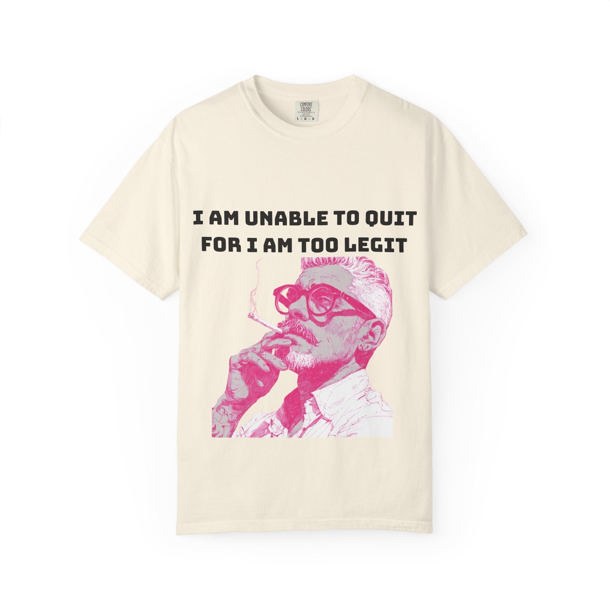 Ivory / Crew-Neck: ’Too Legit’ - Graphic Tee - T-Shirt