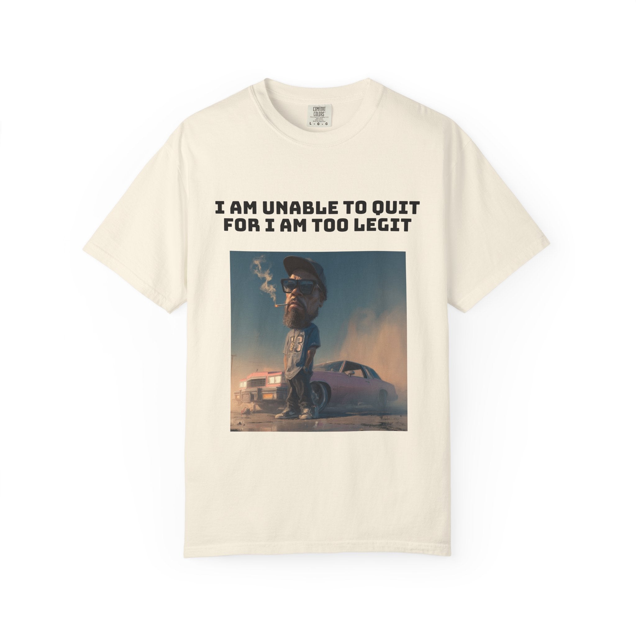 Ivory / Crew-Neck: ’Too Legit’ - Graphic Tee - T-Shirt