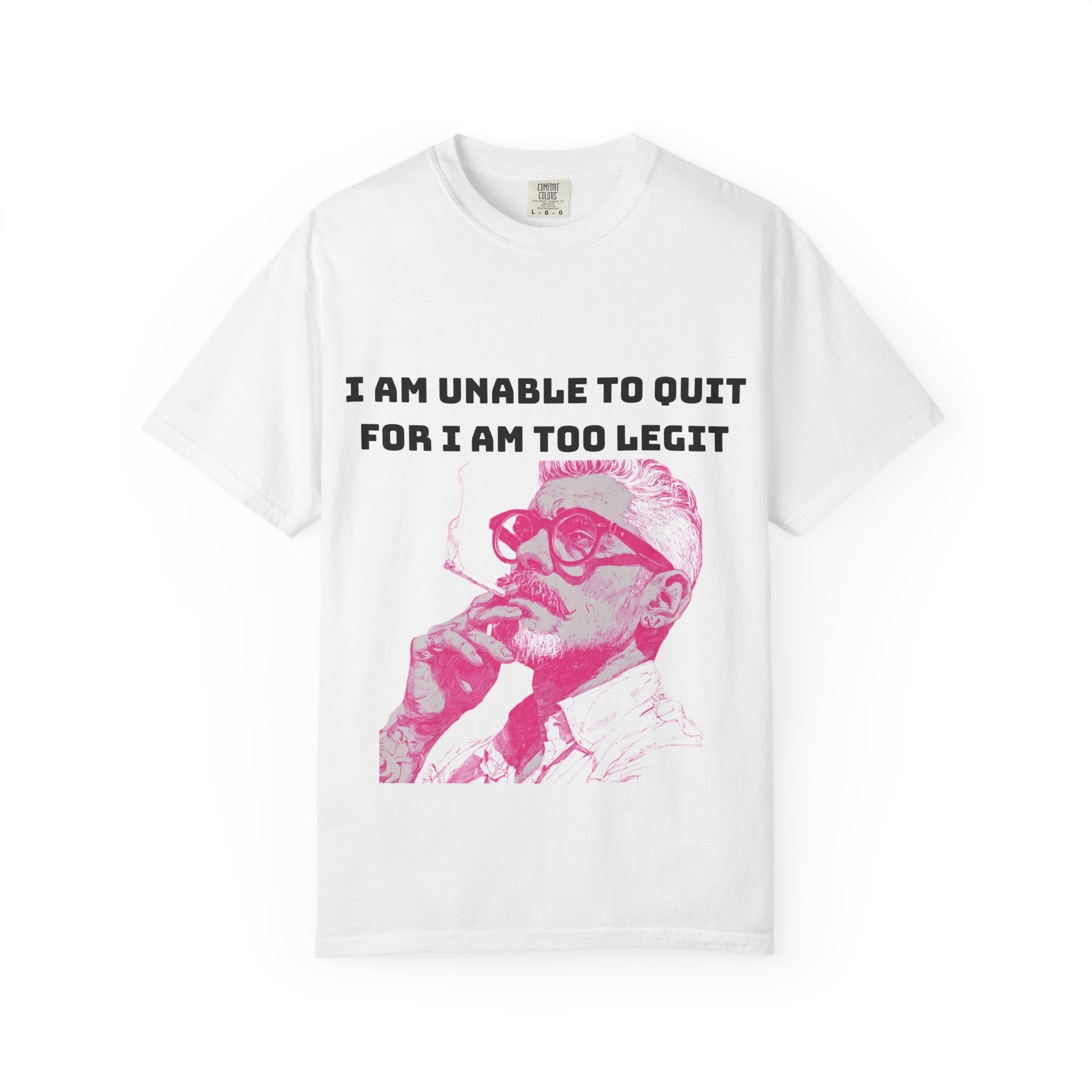White / Crew-Neck: ’Too Legit’ - Graphic Tee - T-Shirt
