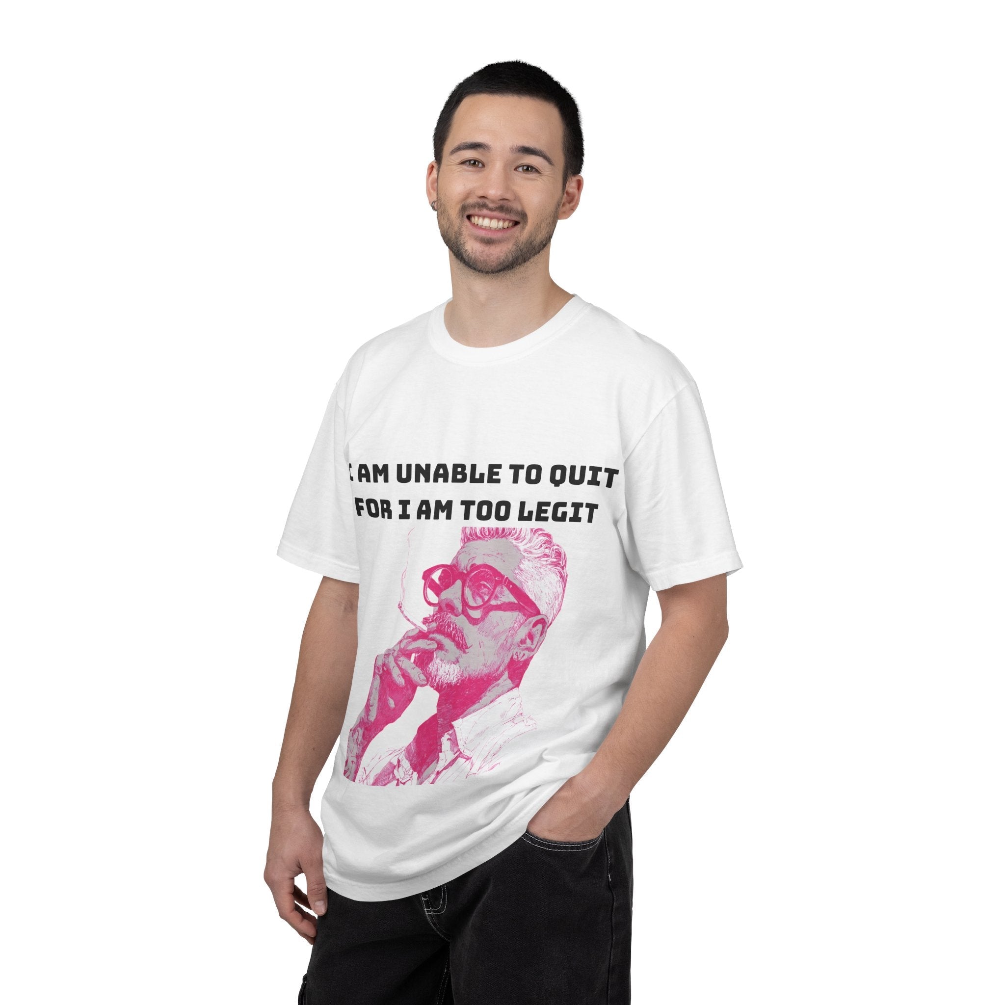 White / Crew-Neck: ’Too Legit’ - Graphic Tee - T-Shirt