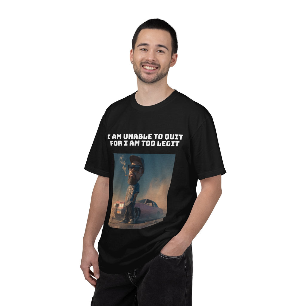 Black / Crew-Neck: ’Too Legit’ - Graphic Tee - T-Shirt