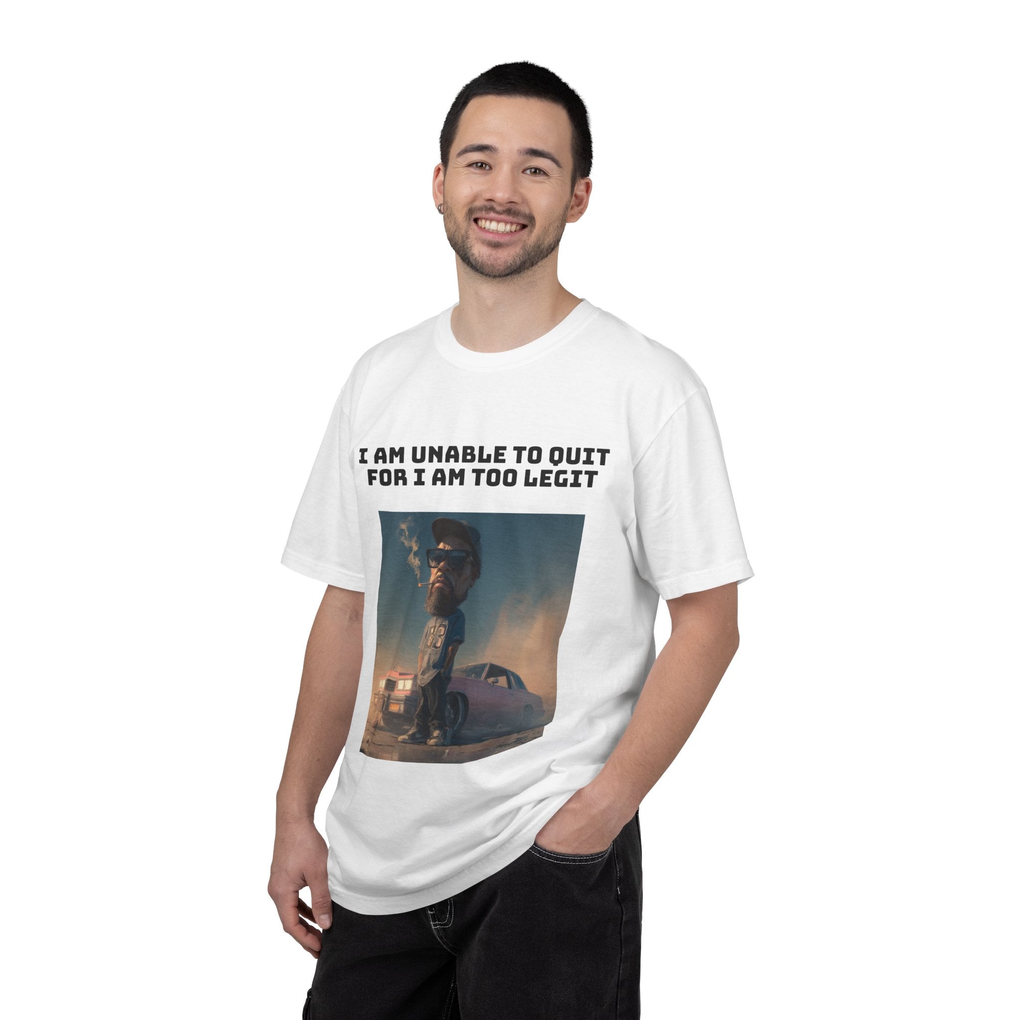 White / Crew-Neck: ’Too Legit’ - Graphic Tee - T-Shirt