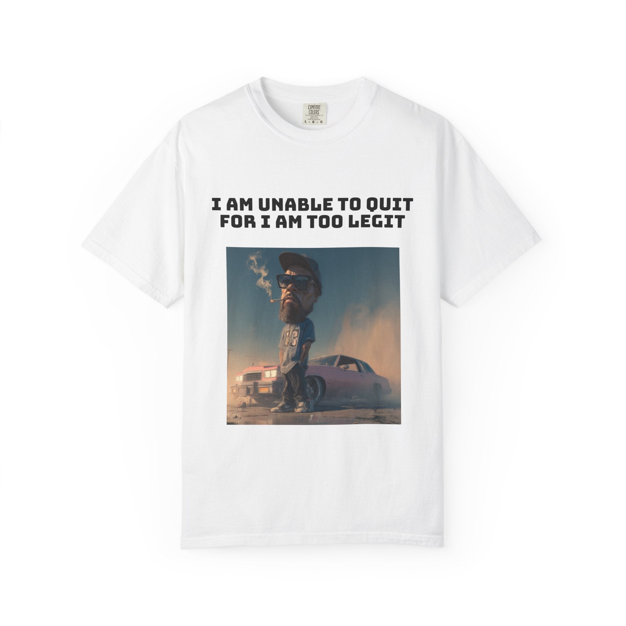 White / Crew-Neck: ’Too Legit’ - Graphic Tee - T-Shirt